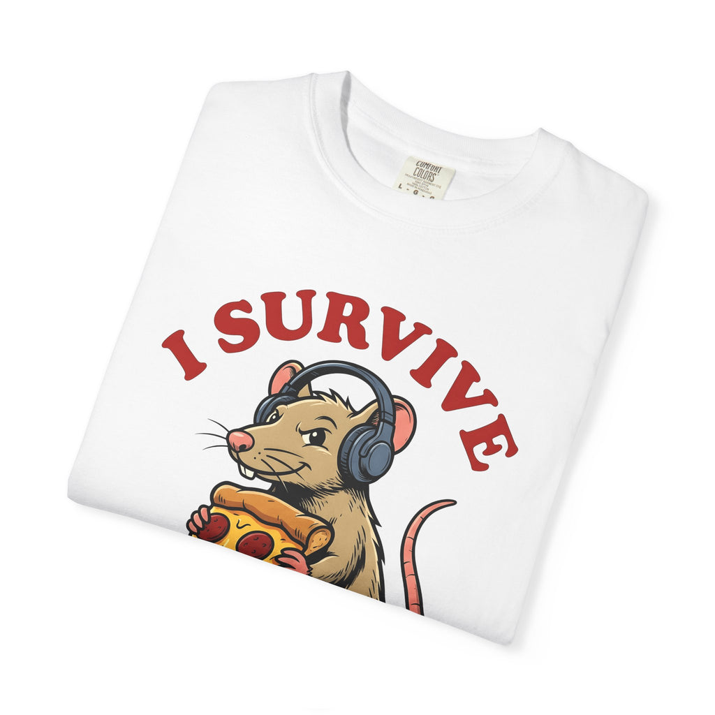 Mouse Slice Shirt Funny Cuisine Gift Women Comic Tee Mouse Piece T-Shirt Humor Fan Cartoon Tshirt Food Graphic Vintage Earphones Tshirt
