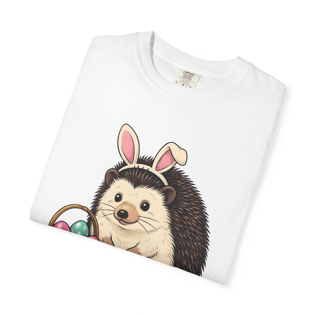 Hedgehog Bunny Ears Shirt Easter Pet Gift Women Kawaii Tee Porcupine T-Shirt Easter Fan Cute Tshirt Animal Graphic Sketch Basket Tshirt