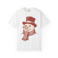 Snowman Illustration Shirt Christmas Holiday Gift Women Retro Tee Frosty T-Shirt Xmas Fan Vintage Tshirt Seasonal Graphic Sketch Neck Warmer
