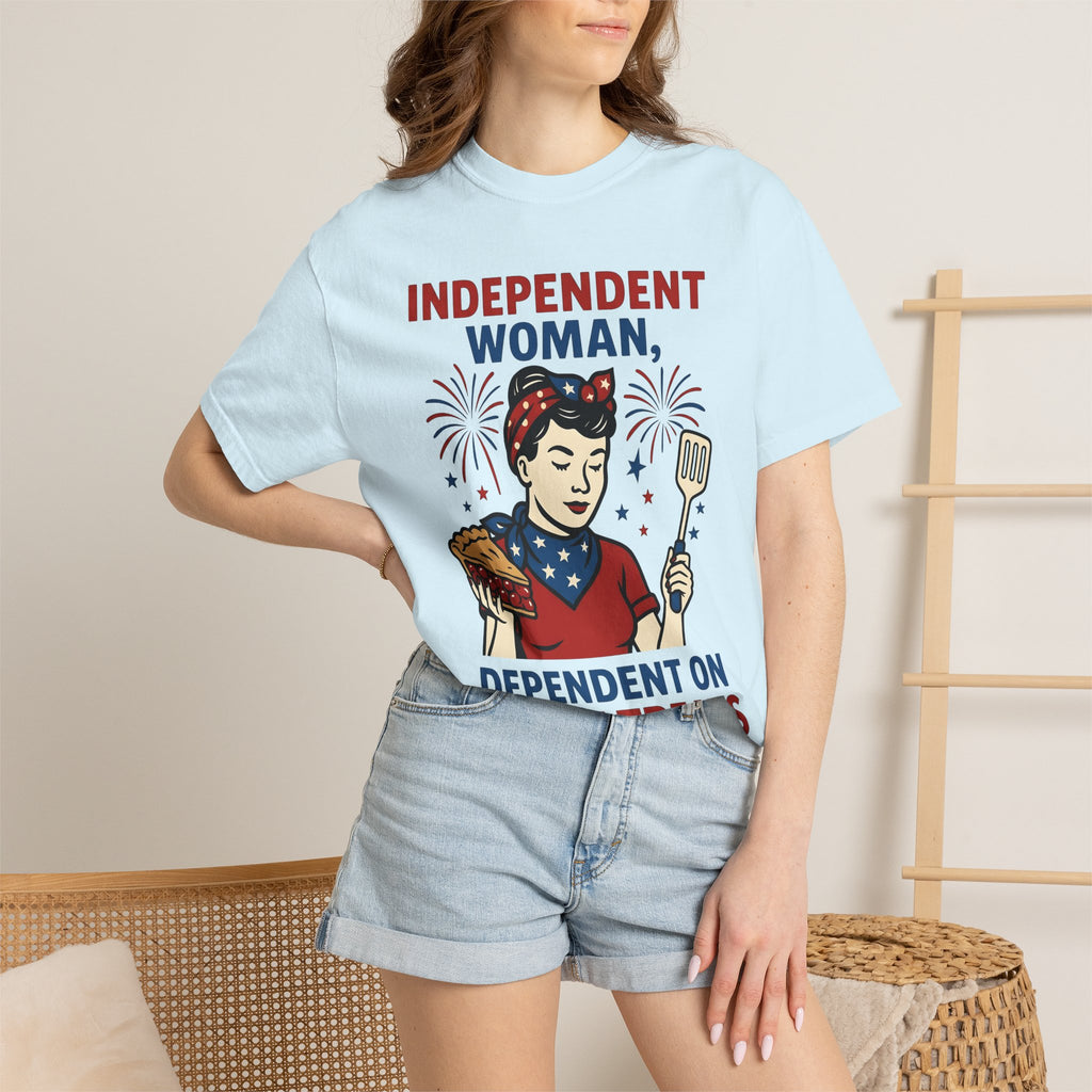 American Woman Shirt 4th Of July Dessert Gift Women Vintage Tee Lady T-Shirt Patriotic Fan Retro Tshirt Pastry Graphic Hand Drawn Fruit Pie