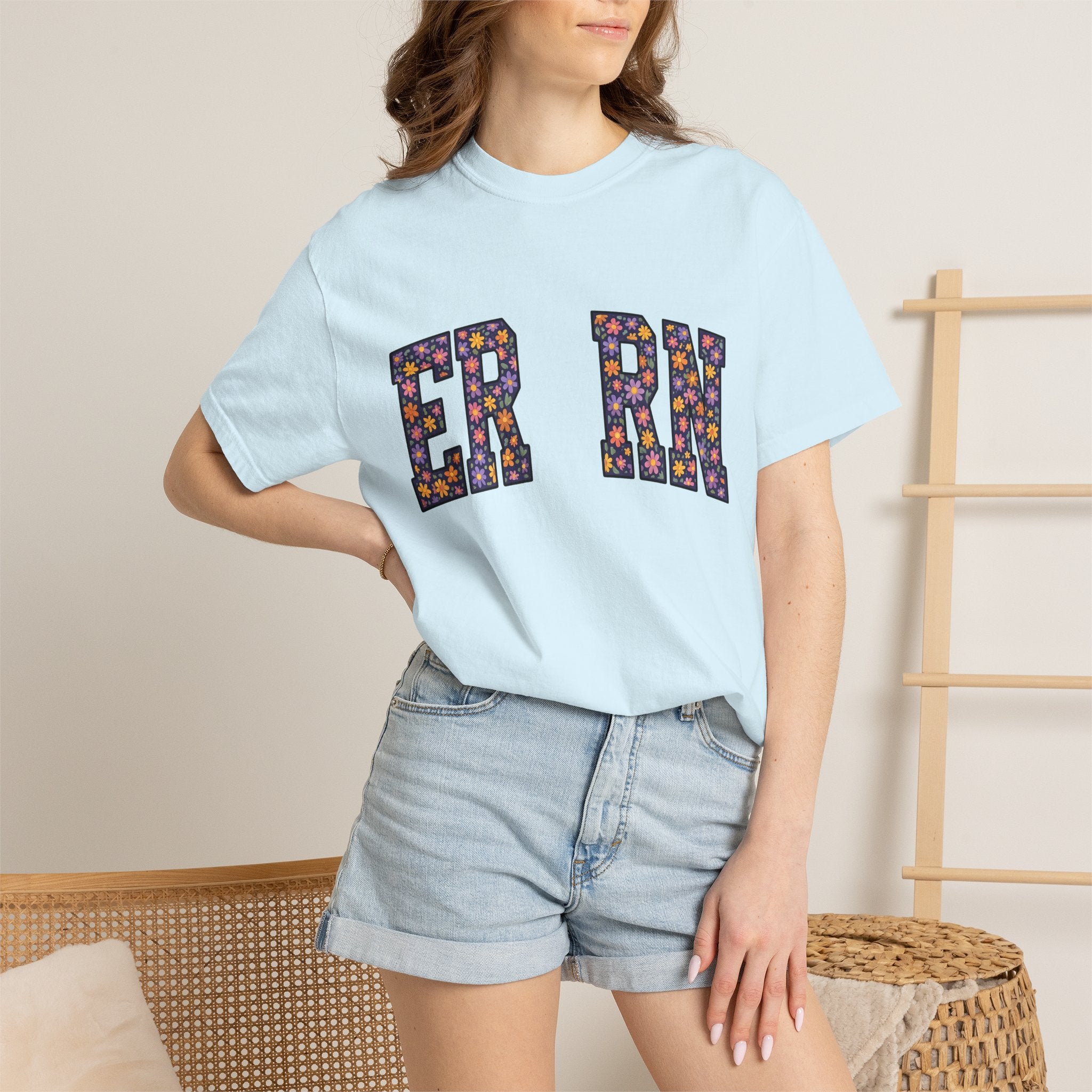 Flower Monogram Shirt Nurses Gratitude Gift Women Strong Tee Initial T-Shirt Nurse Enthusiast Bold Tshirt Appreciation Graphic Vintage