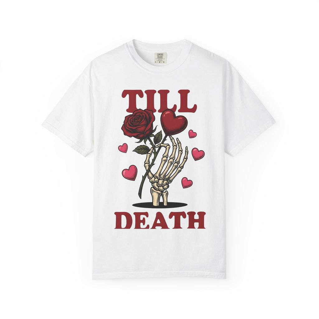 Skeleton Fingers Rose Shirt St. Valentine's Day Macabre Gift Women Linework Tee Bone Rose T-Shirt Valentine Fan Hand Drawn Tshirt Dark