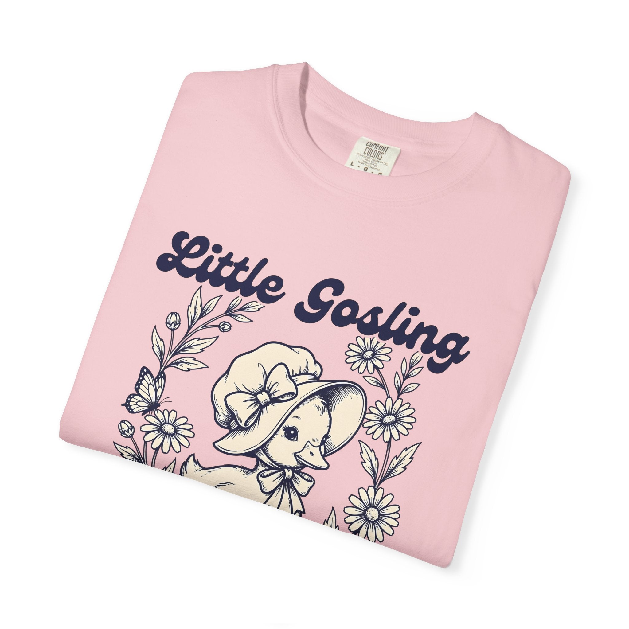 Duck Baby Shirt Farm Animals Garden Gift Women Classic Tee Duckling T-Shirt Livestock Fan Vintage Tshirt Floral Graphic Line Art Daisy Bloom