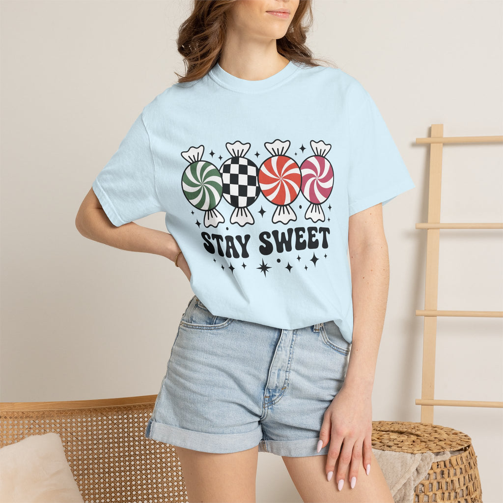 Candy Cane Shirt Christmas Sweets Gift Women Whimsical Tee Peppermint Stick T-Shirt Christmas Fan Candy Graphic Tshirt Vintage Sparkles
