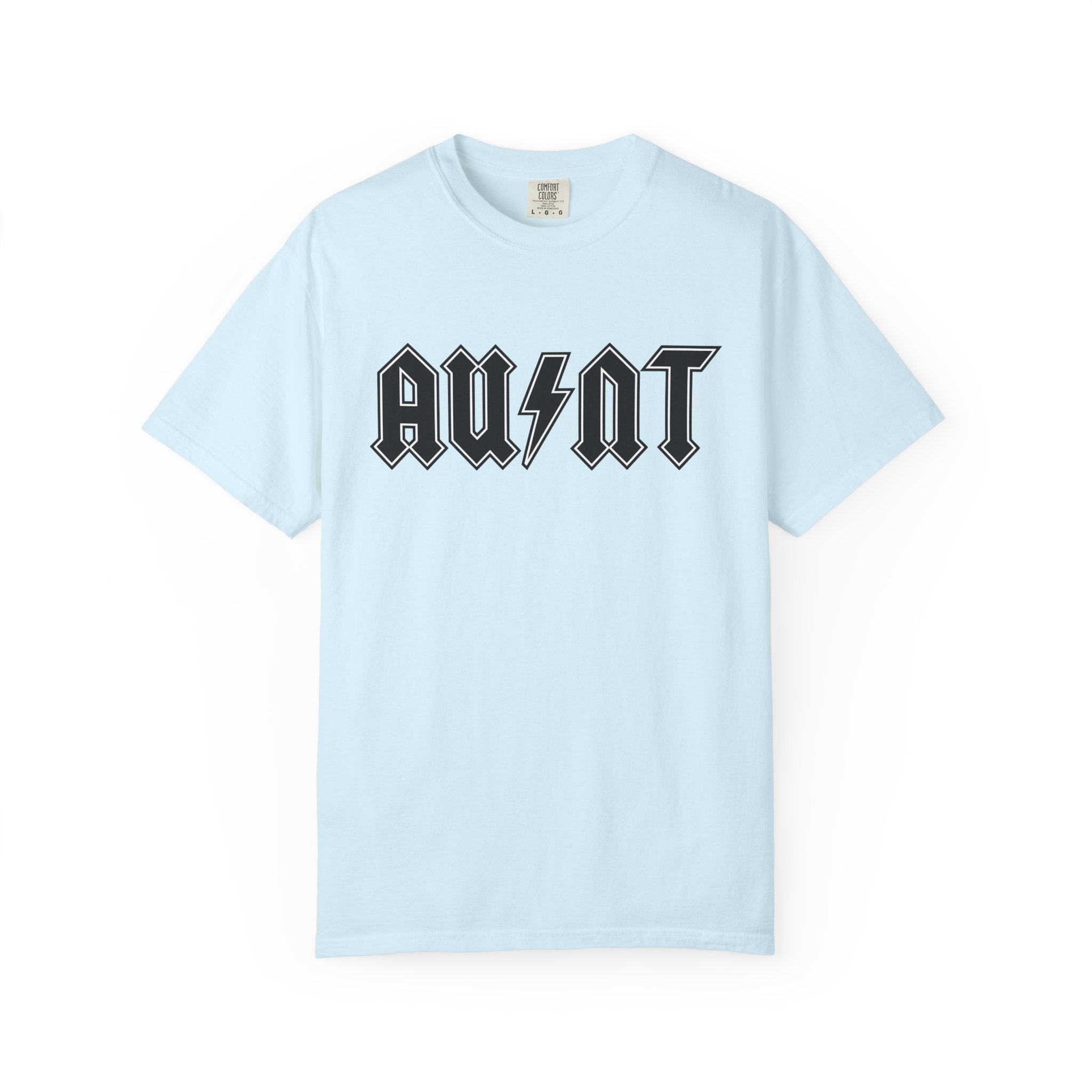 Bold Script Shirt Aunt Audio Gift Women Metal Tee Calligraphy T-Shirt Auntie Fan Gothic Tshirt Sound Graphic Old School Flash Bolt Tshirt