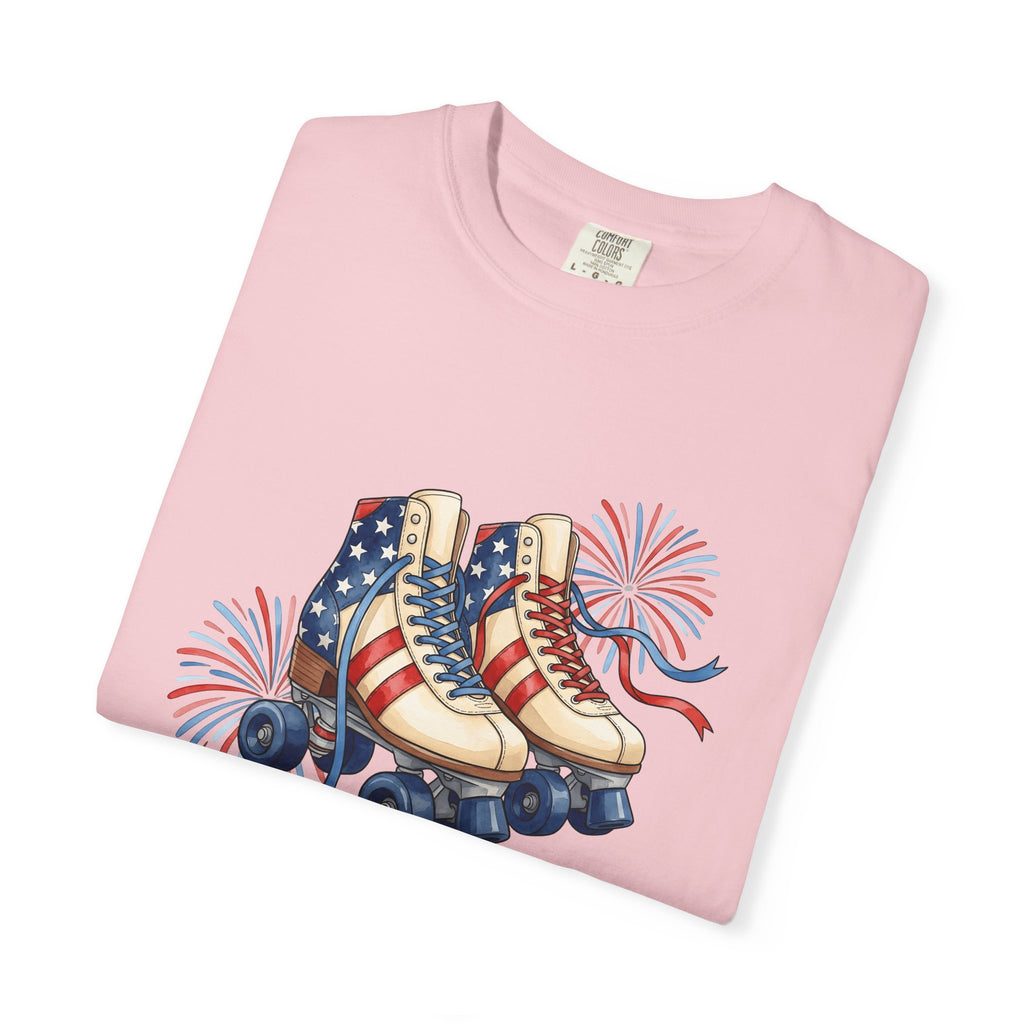 Quad Skates Shirt 4th Of July Nostalgia Gift Women Independence Day Tee Roller Skates T-Shirt Fourth Of July Fan Patriotic Tshirt Retro