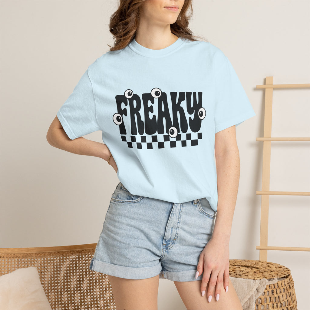 Monster Eyes Shirt Halloween Spooky Gift Women Bold Tee Eyeballs T-Shirt Horror Fan Creepy Tshirt Creepy Graphic Retro Checkerboard Tshirt