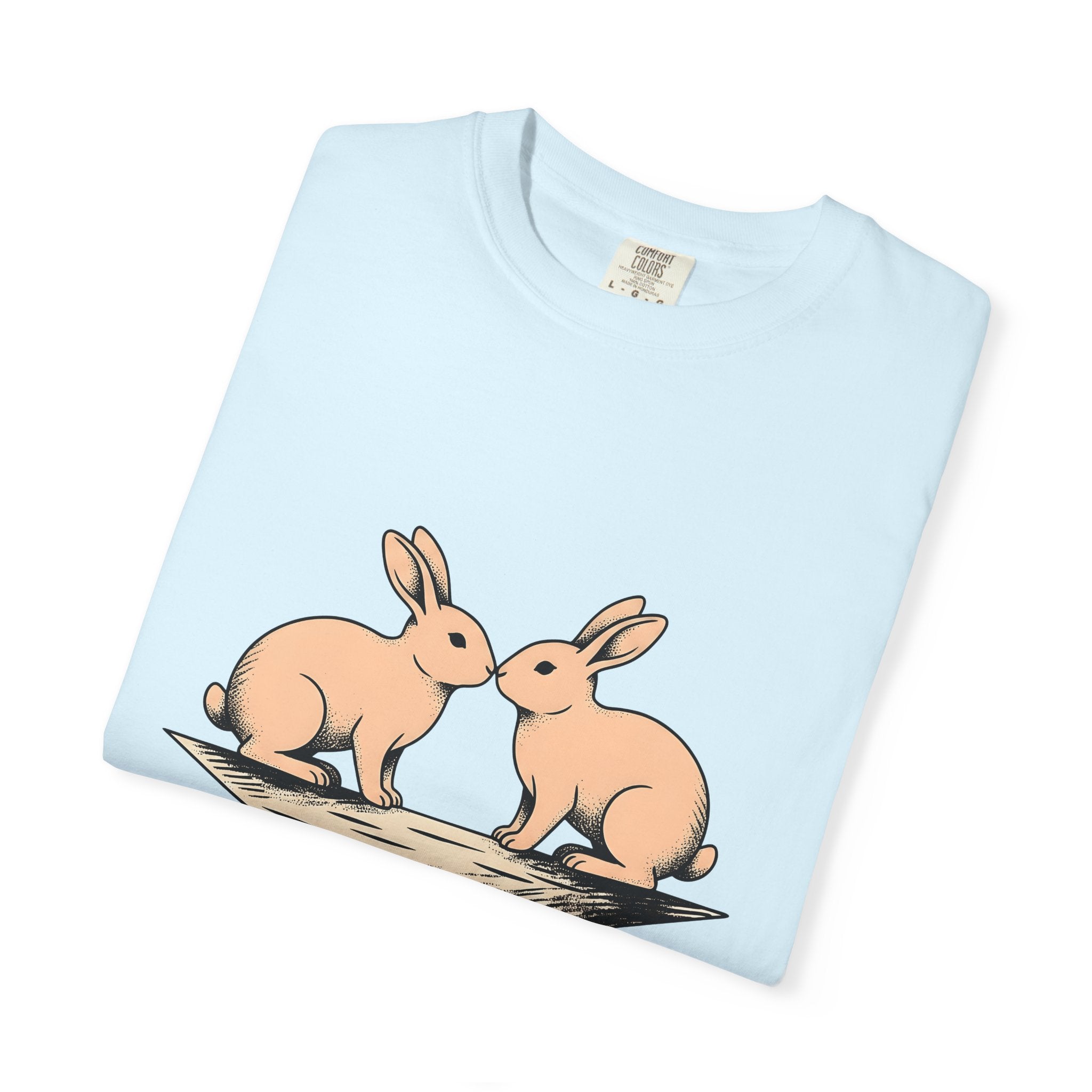 Rabbit Pair Shirt Animals Romance Gift Women Retro Tee Bunny T-Shirt Pet Fan Vintage Tshirt Love Graphic Sketch Love Symbol Tshirt