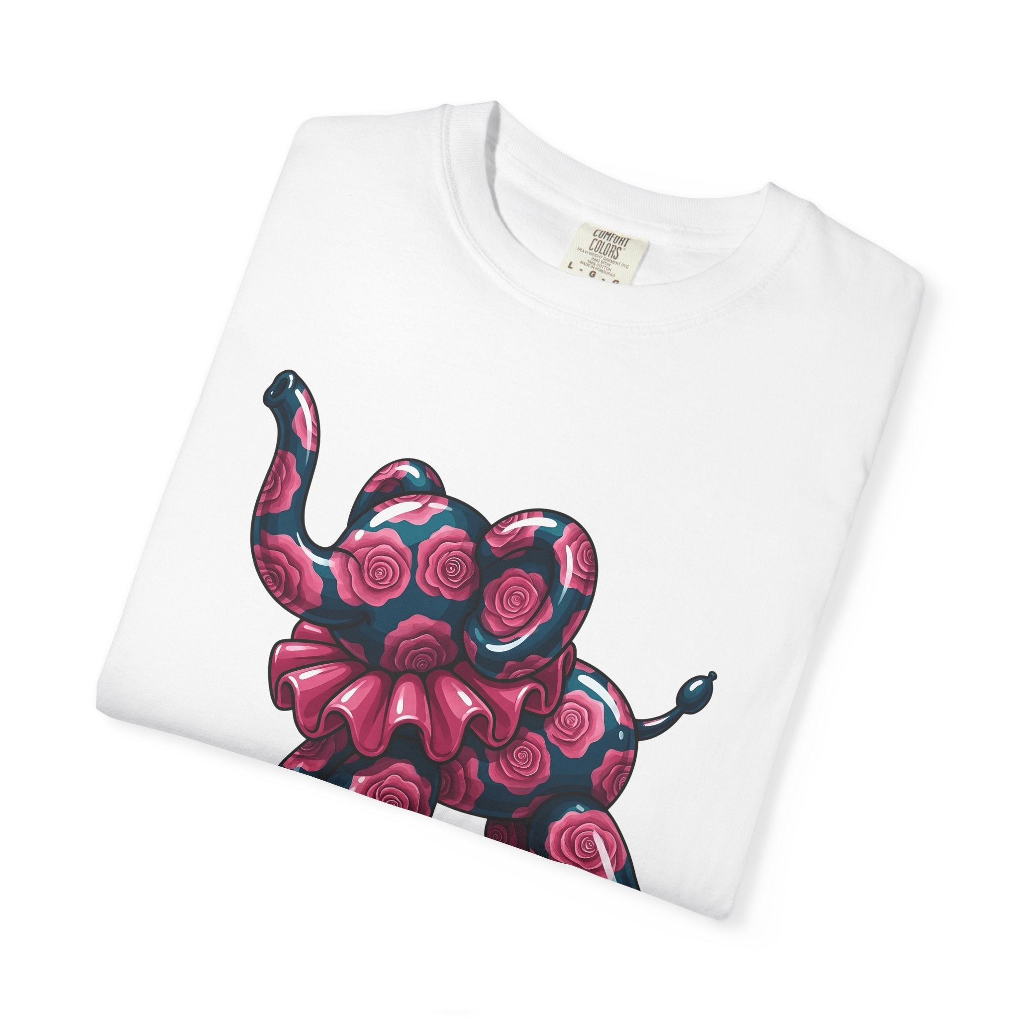 Balloon Elephant Shirt Cute Animal Gift Women Kawaii Tee Balloon Animal T-Shirt Adorable Fan Cute Illustration Creature Graphic Cartoon Rose