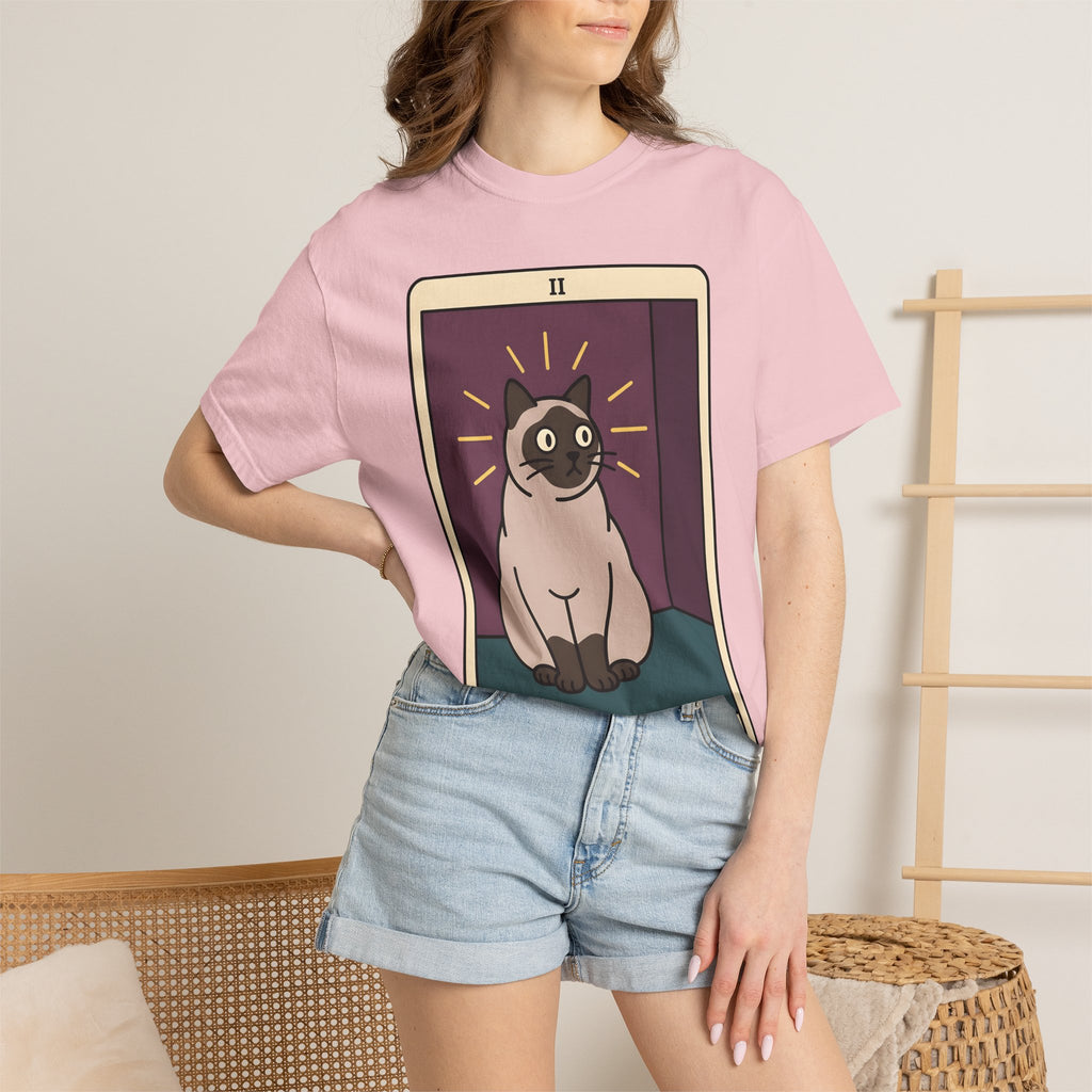Oracle Cat Shirt Boho Chic Spirituality Gift Women Minimalist Tee Cat T-Shirt Bohemian Fan Simple Tshirt Spiritual Graphic Antique Halo