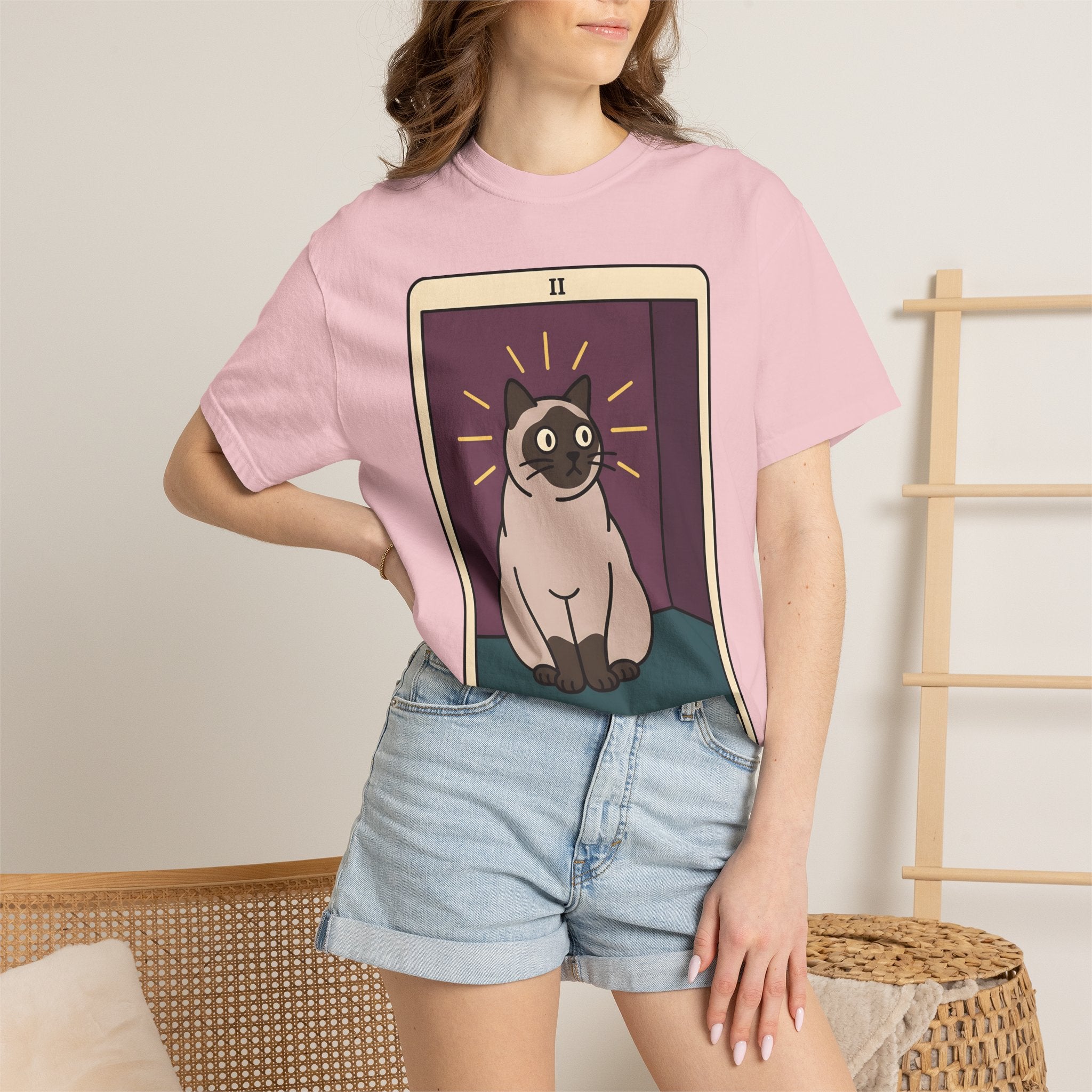 Oracle Cat Shirt Boho Chic Spirituality Gift Women Minimalist Tee Cat T-Shirt Bohemian Fan Simple Tshirt Spiritual Graphic Antique Halo