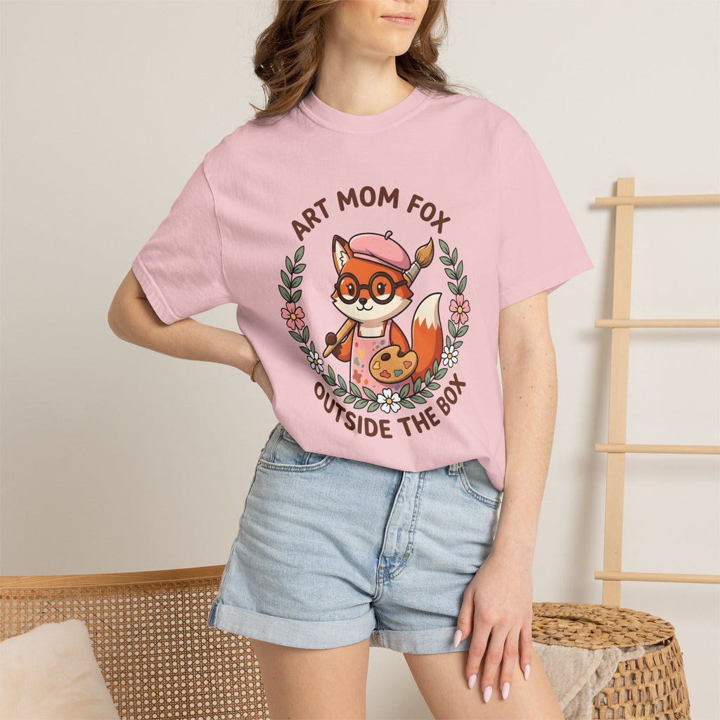 Fox Creator Shirt Moms Critters Gift Women Sweet Tee Fox Maker T-Shirt Mom Fan Fox Art Tshirt Animal Graphic Animated Blossom Wreath Tshirt
