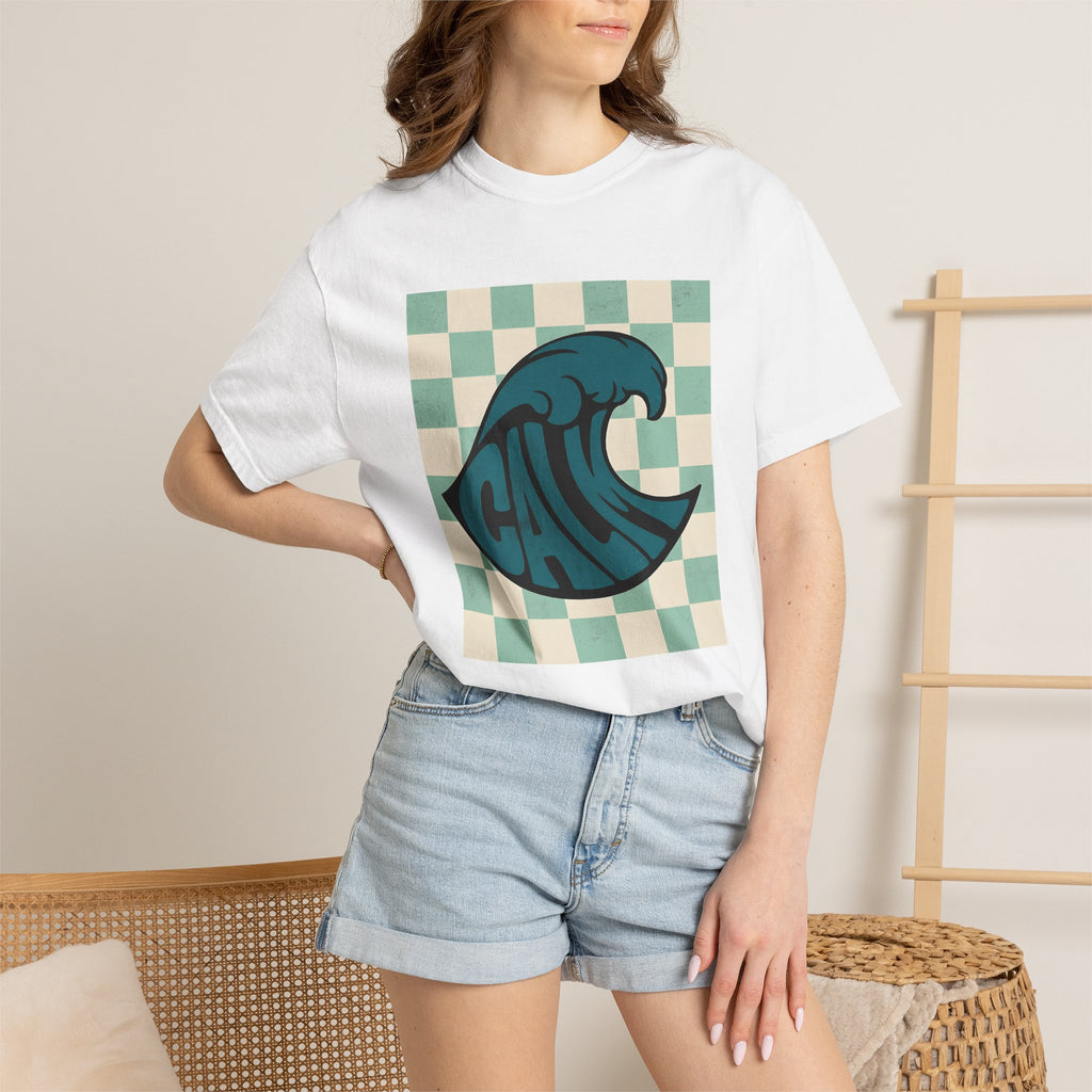 Sea Wave Shirt Ocean Calm Gift Women Graphic Tee Wave T-Shirt Marine Fan Surf Tshirt Serene Graphic Old School Lattice Tshirt