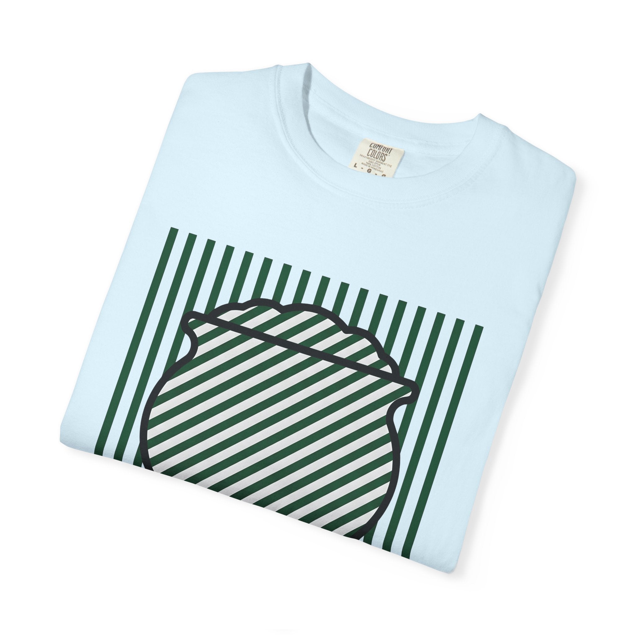 Lucky Pot Shirt St Patrick's Day Event Gift Women Sleek Tee Pot Of Gold T-Shirt Shamrock Fan Modern Tshirt Party Graphic Fresh Stripes