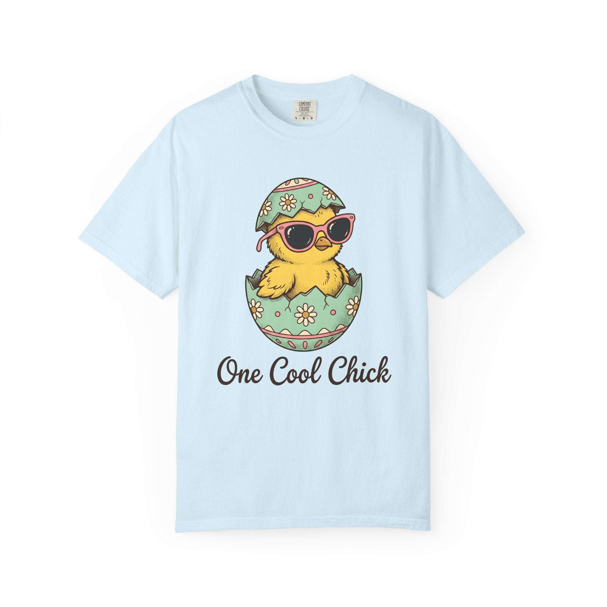 Chick Sunnies Shirt Easter Critter Gift Women Line Art Tee Baby Chick T-Shirt Easter Fan Simple Drawing Graphic Creature Design Classic