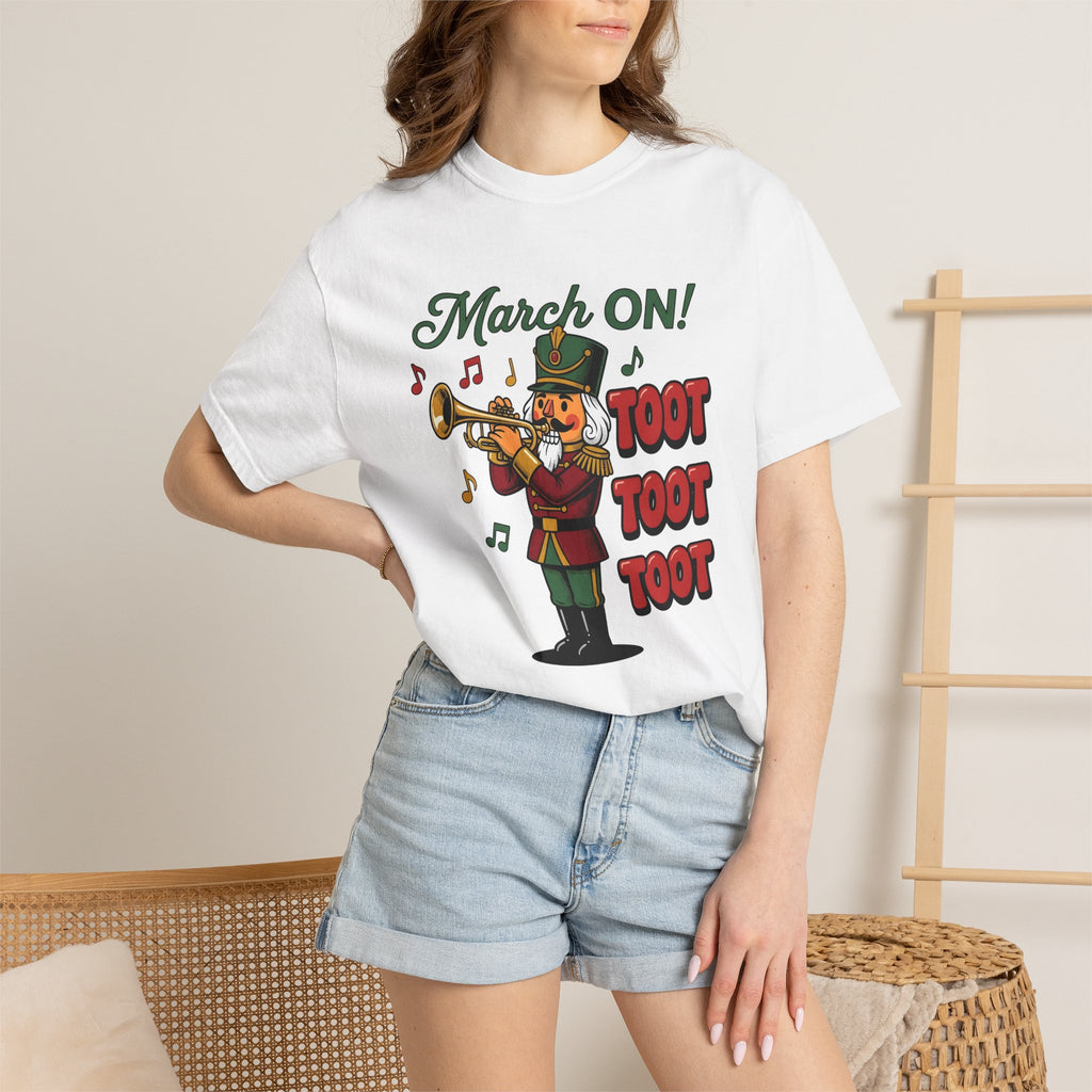 Nutcracker Soldier Shirt Christmas Sound Gift Women Caricature Tee Toy Soldier T-Shirt Xmas Fan Christmas Cartoon Tshirt Audio Graphic Old