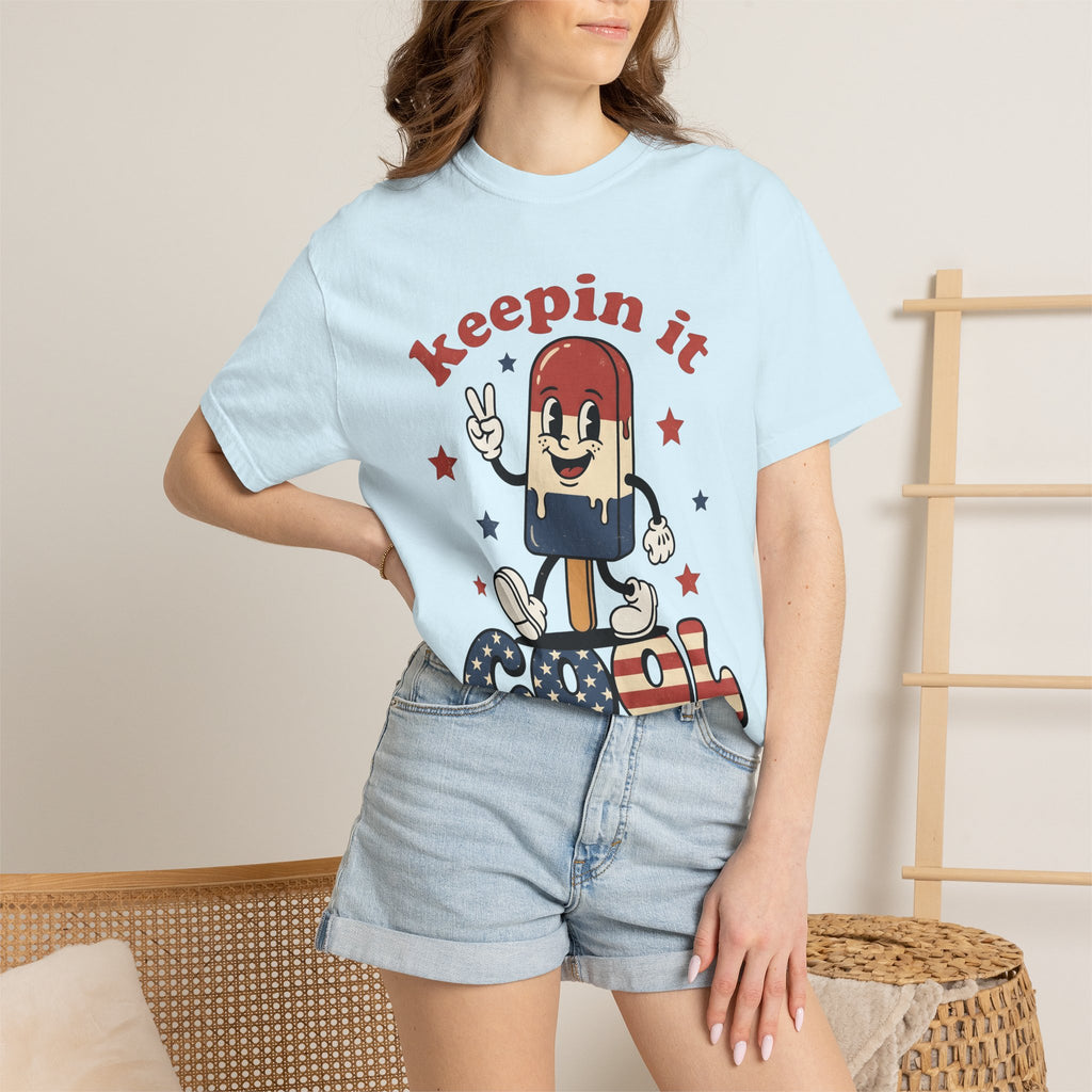 Popsicle Figure Shirt 4th Of July Freedom Gift Women Graphic Tee Ice Pop T-Shirt Patriot Fan Graphic Tshirt Liberty Graphic Classic Twinkles