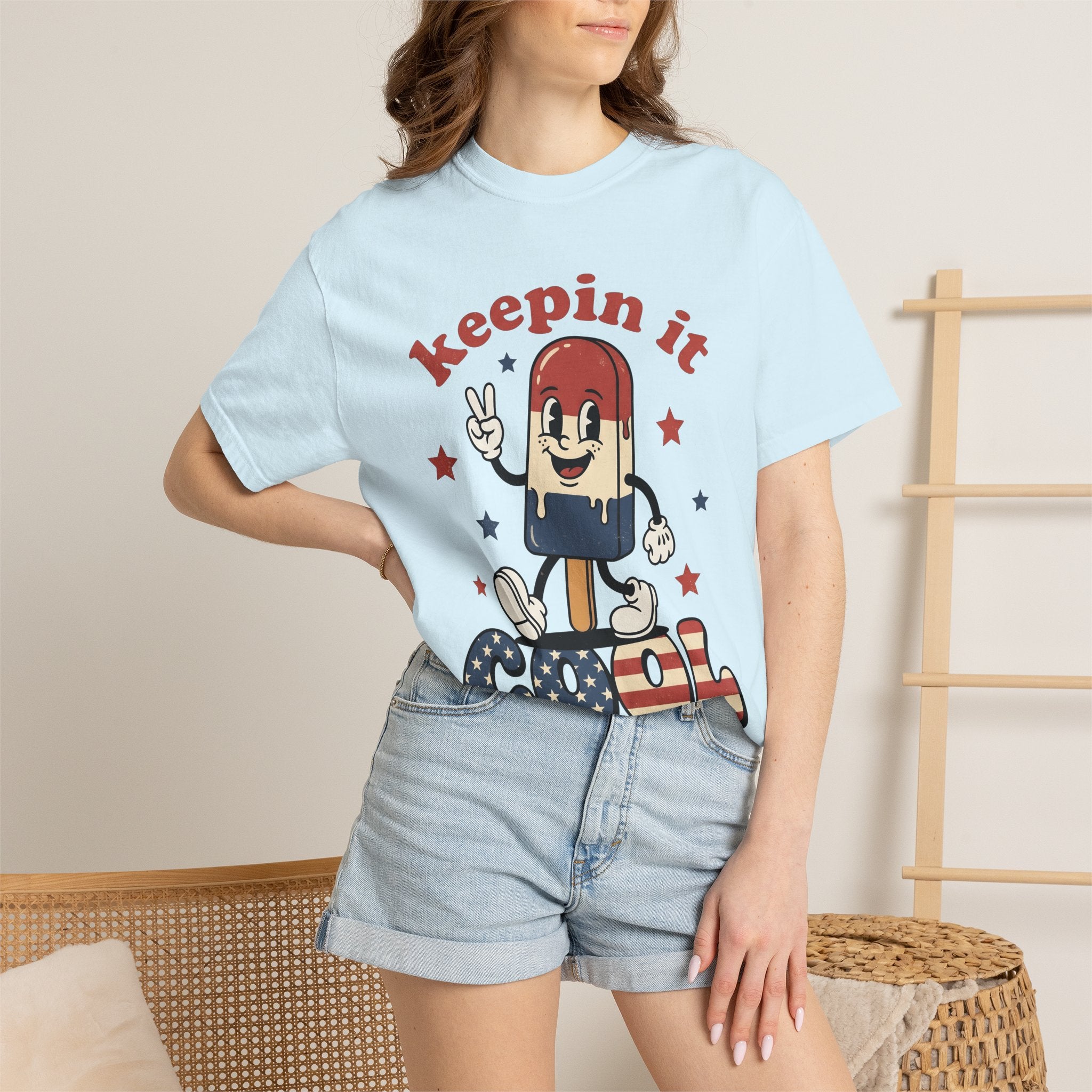 Popsicle Figure Shirt 4th Of July Freedom Gift Women Graphic Tee Ice Pop T-Shirt Patriot Fan Graphic Tshirt Liberty Graphic Classic Twinkles