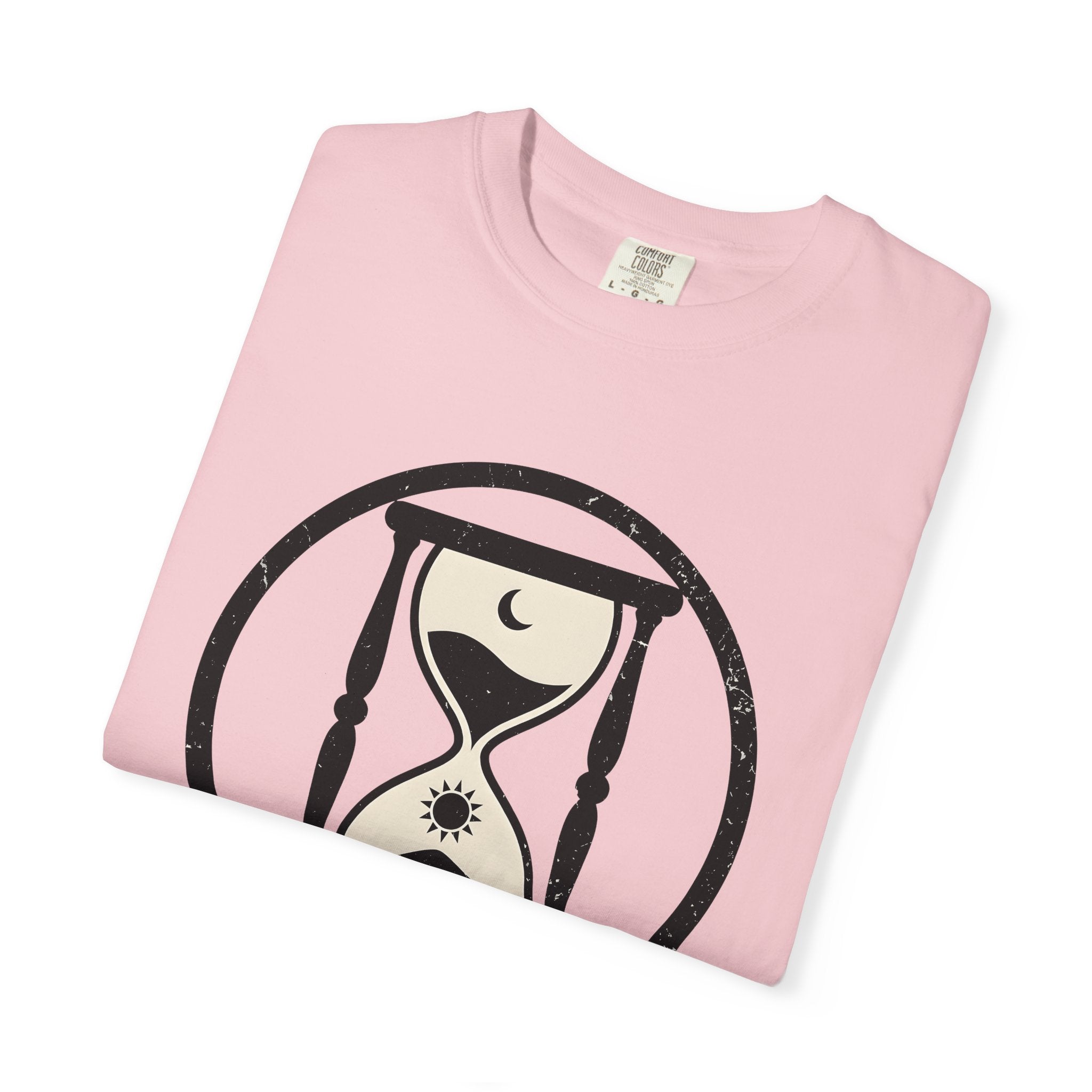 Hourglass Illustration Shirt Boho Chic Stars Gift Women Hand Drawn Tee Sandtimer T-Shirt Bohemian Fan Illustrated Tshirt Celestial Graphic