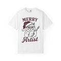 Cat Santa Hat Shirt Cat Christmas Gift Women Hand Drawn Tee Kitty Cat T-Shirt Feline Fan Illustrated Graphic Christmas Design Vintage
