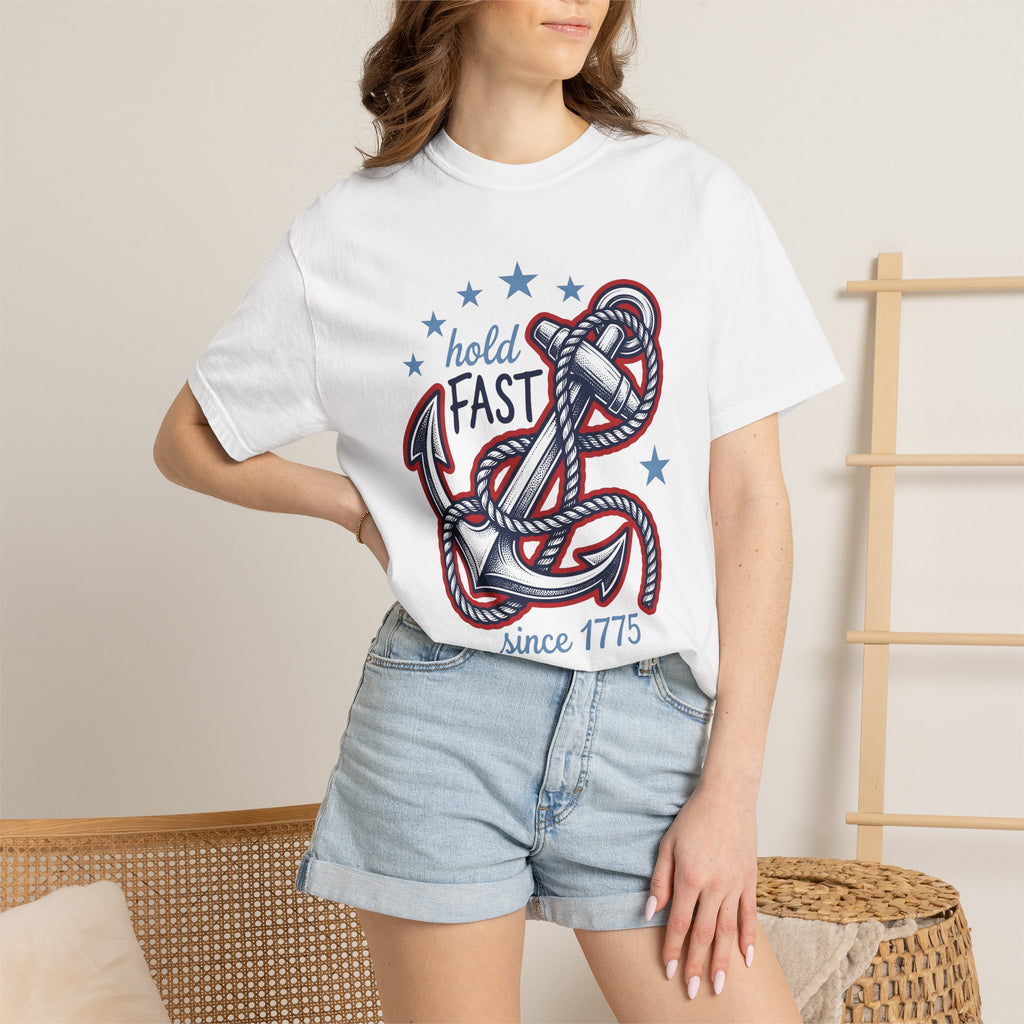 Anchor Rope Shirt America 4Th Of July Nautical Gift Women Vintage Tee Mooring Line T-Shirt Patriot Fan Retro Tshirt Maritime Graphic Hand