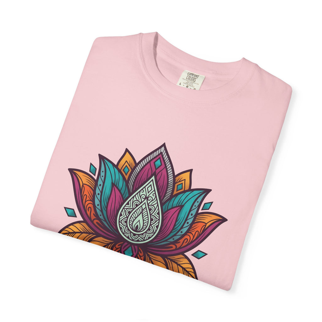 Mandala Lotus Shirt Boho Chic Yoga Gift Women Boho Tee Sacred Symbol T-Shirt Hippie Enthusiast Bohemian Tshirt Meditation Graphic Colorful