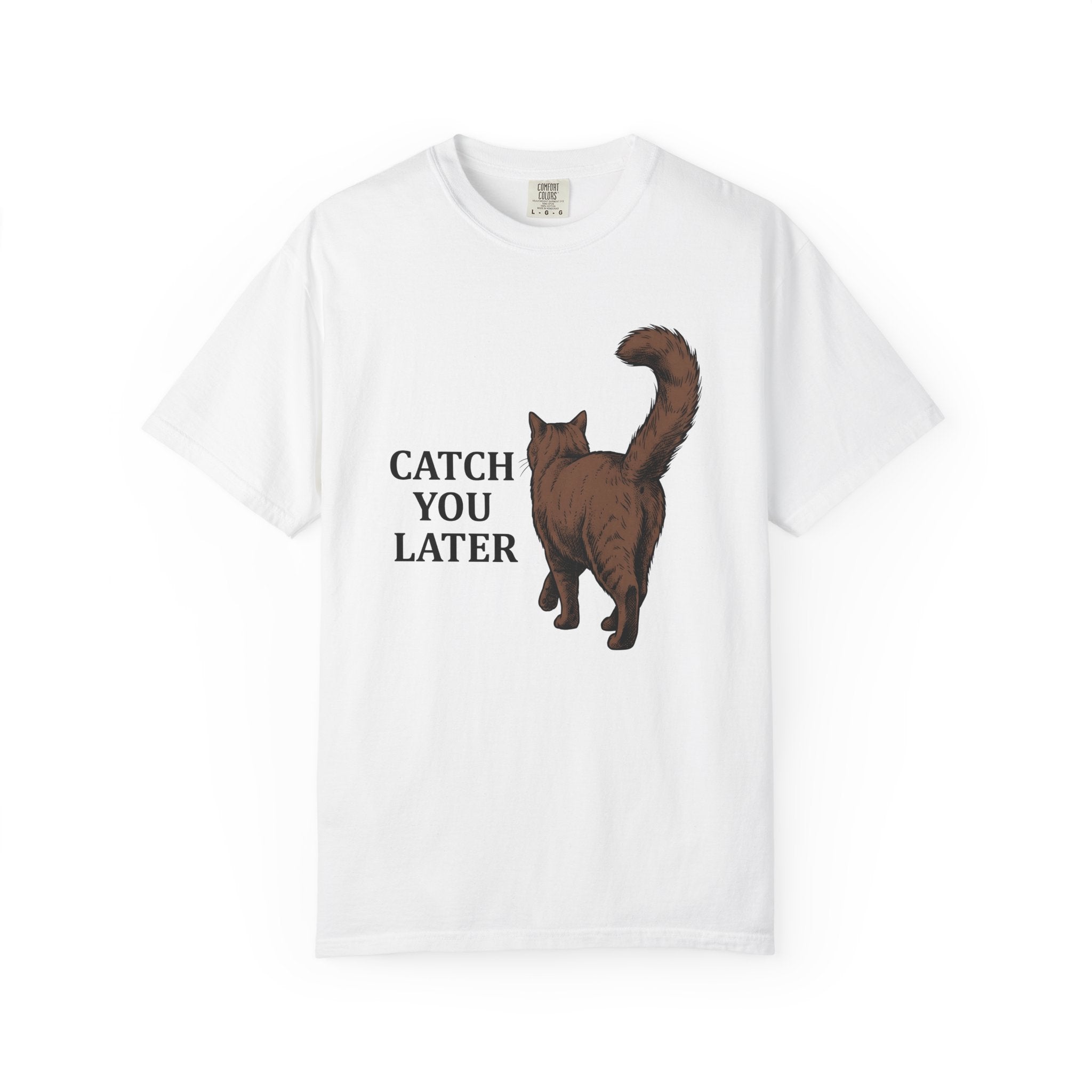 Cat Image Shirt Cat Laugh Gift Women Cartoon Tee Kitten T-Shirt Cat Fan Feline Tshirt Humor Graphic Classic Tail Tshirt