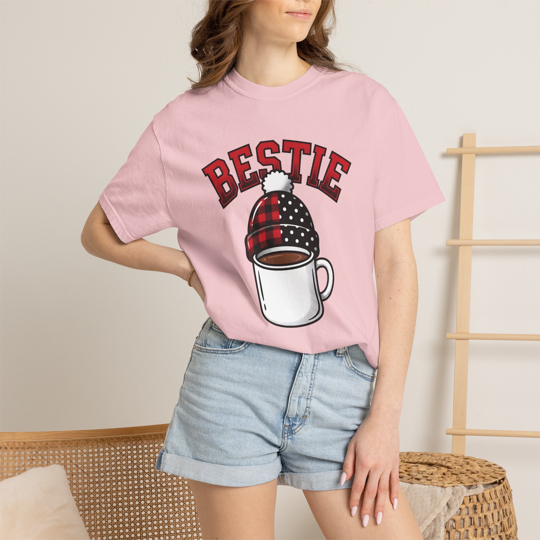 Coffee Cup Shirt Holiday Pals Gift Women Comic Tee Mug T-Shirt Christmas Fan Cartoon Tshirt Friends Graphic Vintage Beanie Tshirt