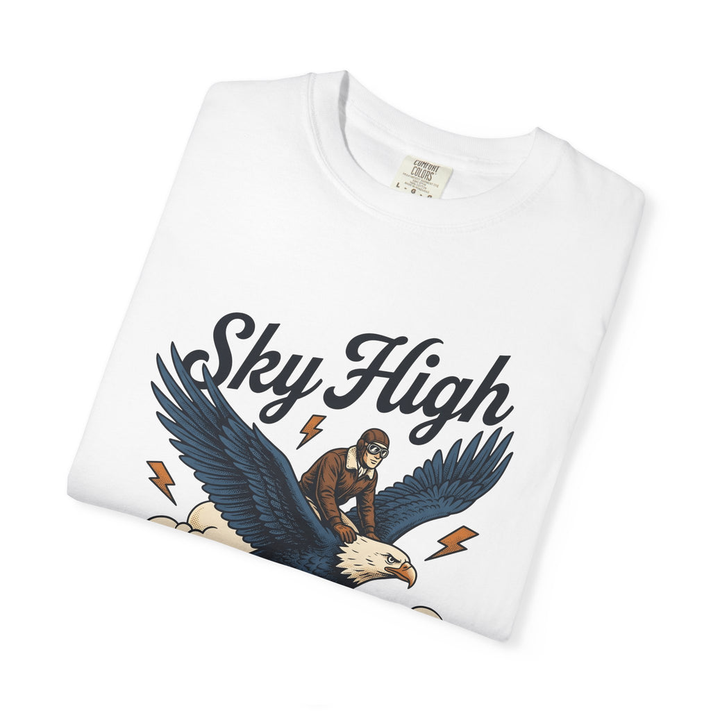 Flying Eagle Shirt Eagle Journey Gift Women Retro Tee Bald Eagle T-Shirt Eagle Fan Vintage Tshirt Travel Graphic Old School Cloudscape