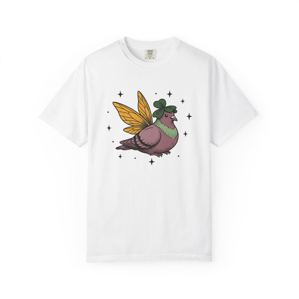 Fairy Bird Shirt Cute Critter Gift Women Cartoon Tee Sprite T-Shirt Adorable Fan Comic Tshirt Creature Graphic Line Art Leaf Hat Tshirt