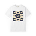 Golden Retriever Motif Shirt Dog Critters Gift Women Line Art Tee Retriever T-Shirt Dog Fan Doggy Tshirt Creature Graphic Old School Grid