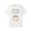 Cauldron Graphic Shirt Halloween Witch Gift Women Doodle Tee Pot T-Shirt Spooky Fan Kettle Graphic Tshirt Minimalist Bubbles Tshirt