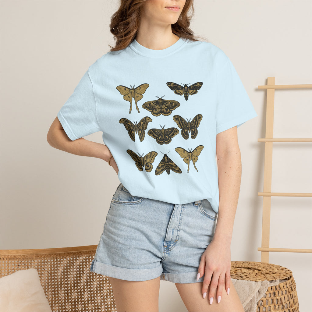 Moth Design Shirt Animals Environment Gift Women Sketch Tee Moth T-Shirt Wildlife Fan Insect Tshirt Eco Graphic Cartoon Butterfly Tshirt