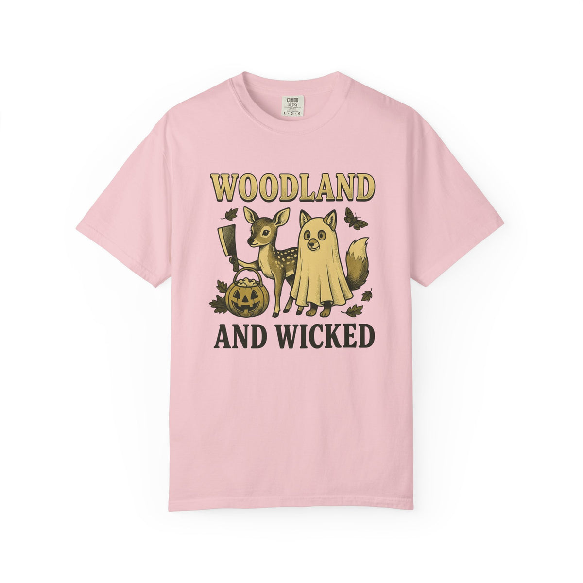 Woodland Animals Shirt Halloween Animals Gift Women Vintage Tee Wildlife T-Shirt Halloween Fan Retro Tshirt Creature Graphic Hand Drawn