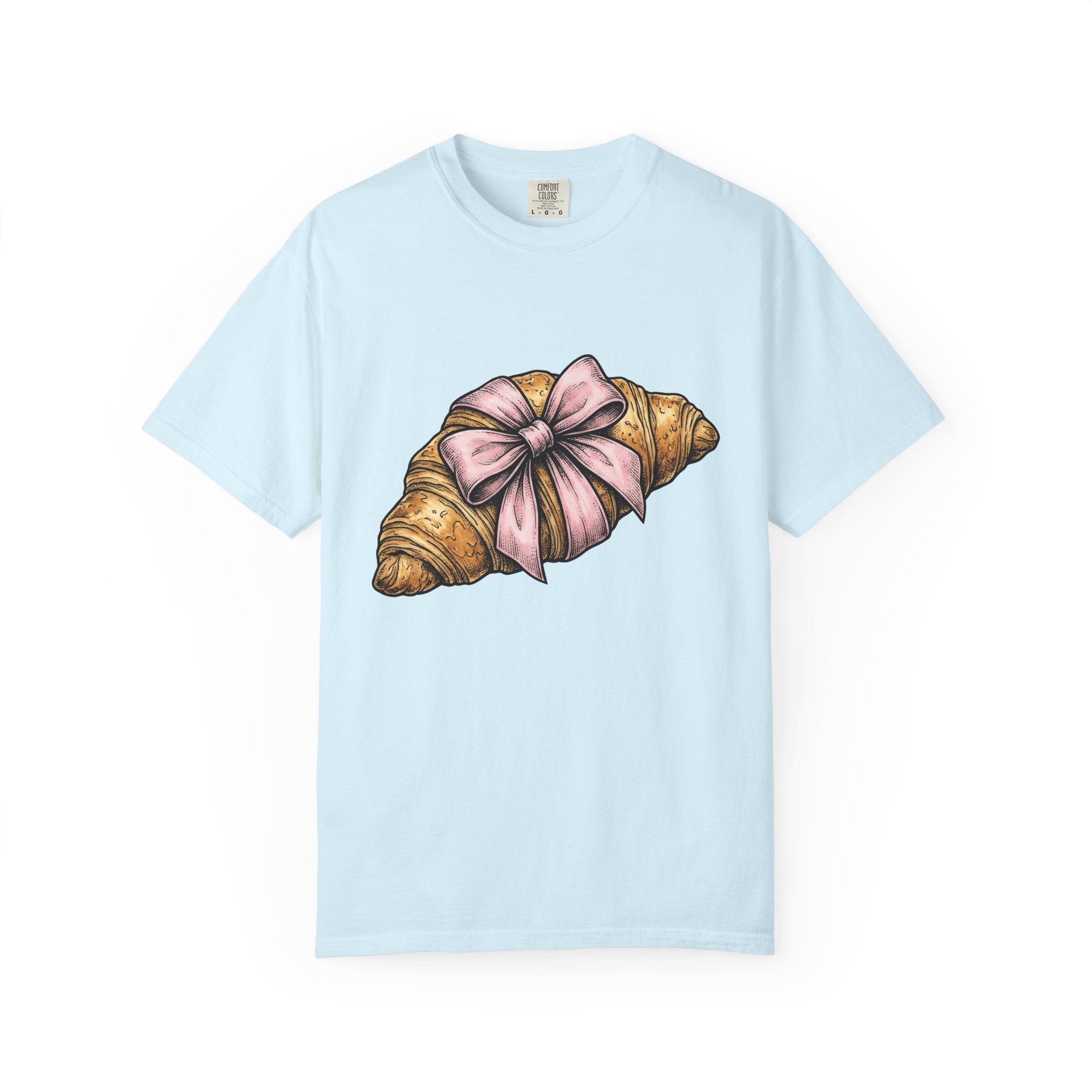 Croissant Shirt Desserts Confectionery Gift Women Line Art Tee Pastry T-Shirt Dessert Fan Minimalist Tshirt Sweet Illustration Cartoon