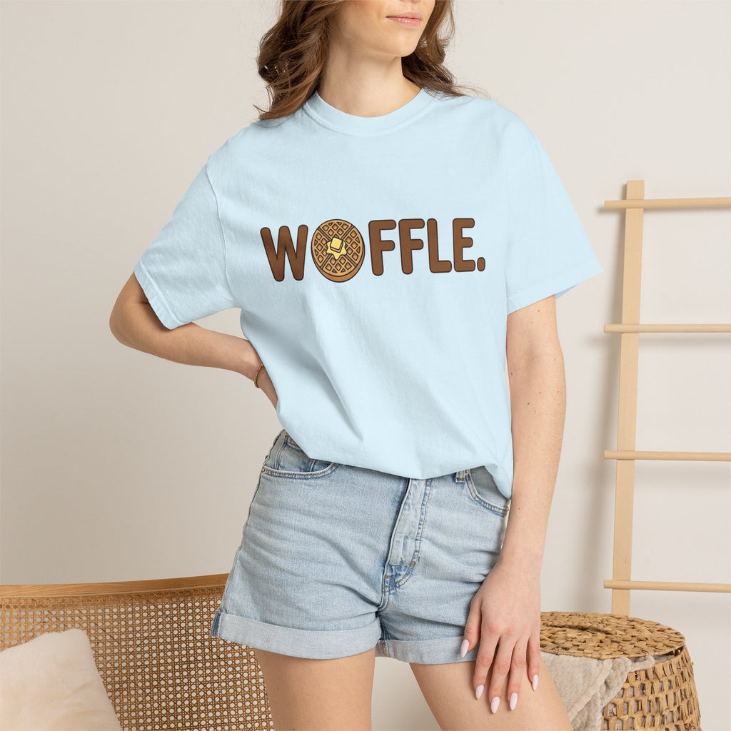 Waffle Illustration Shirt Desserts Brunch Gift Women Cartoon Tee Waffle T-Shirt Sweets Fan Cartoony Tshirt Breakfast Graphic Clean Spread