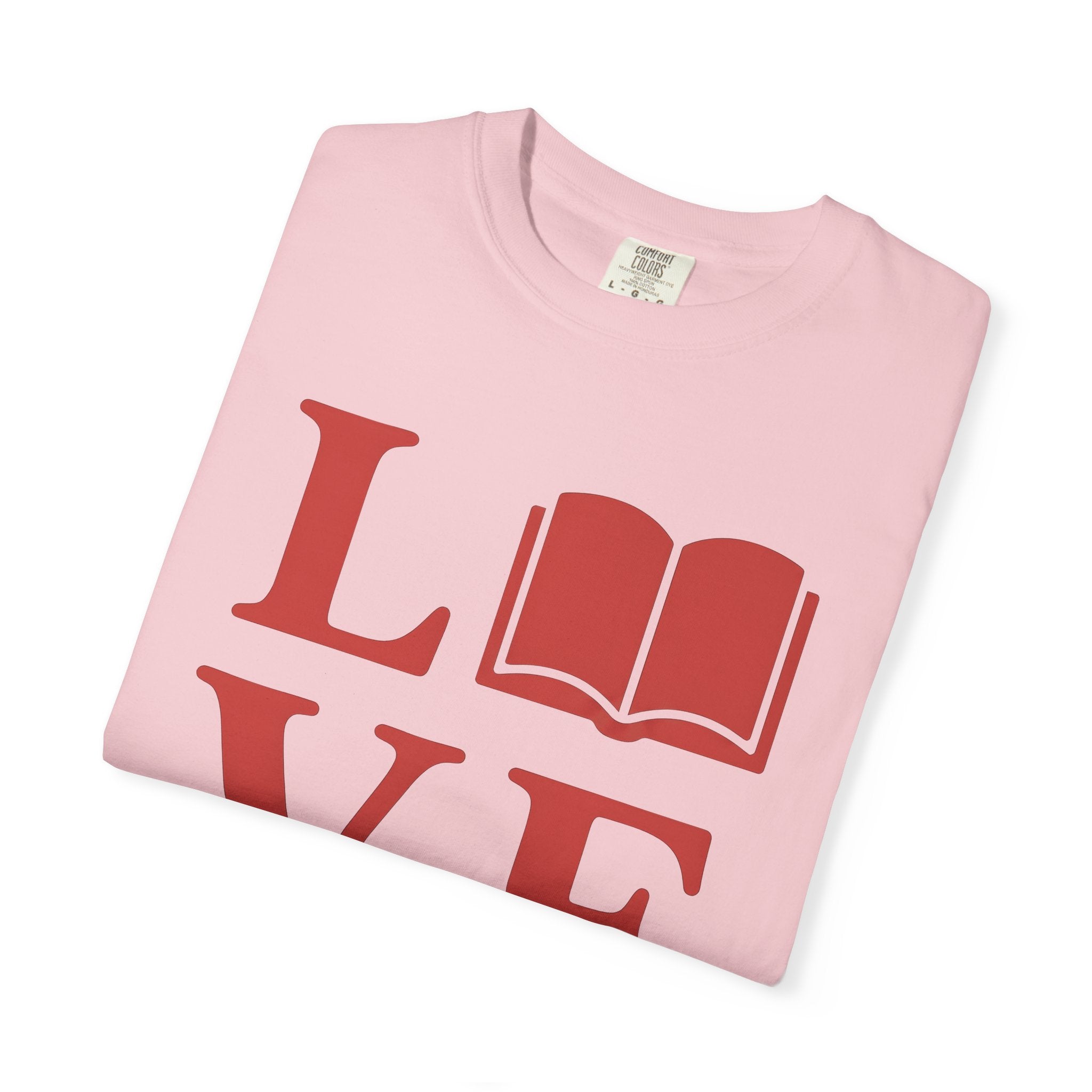 Book Love Shirt St. Valentine's Day Bookworm Gift Women Minimalist Tee Bibliophile T-Shirt Valentine Fan Simple Tshirt Book Illustration