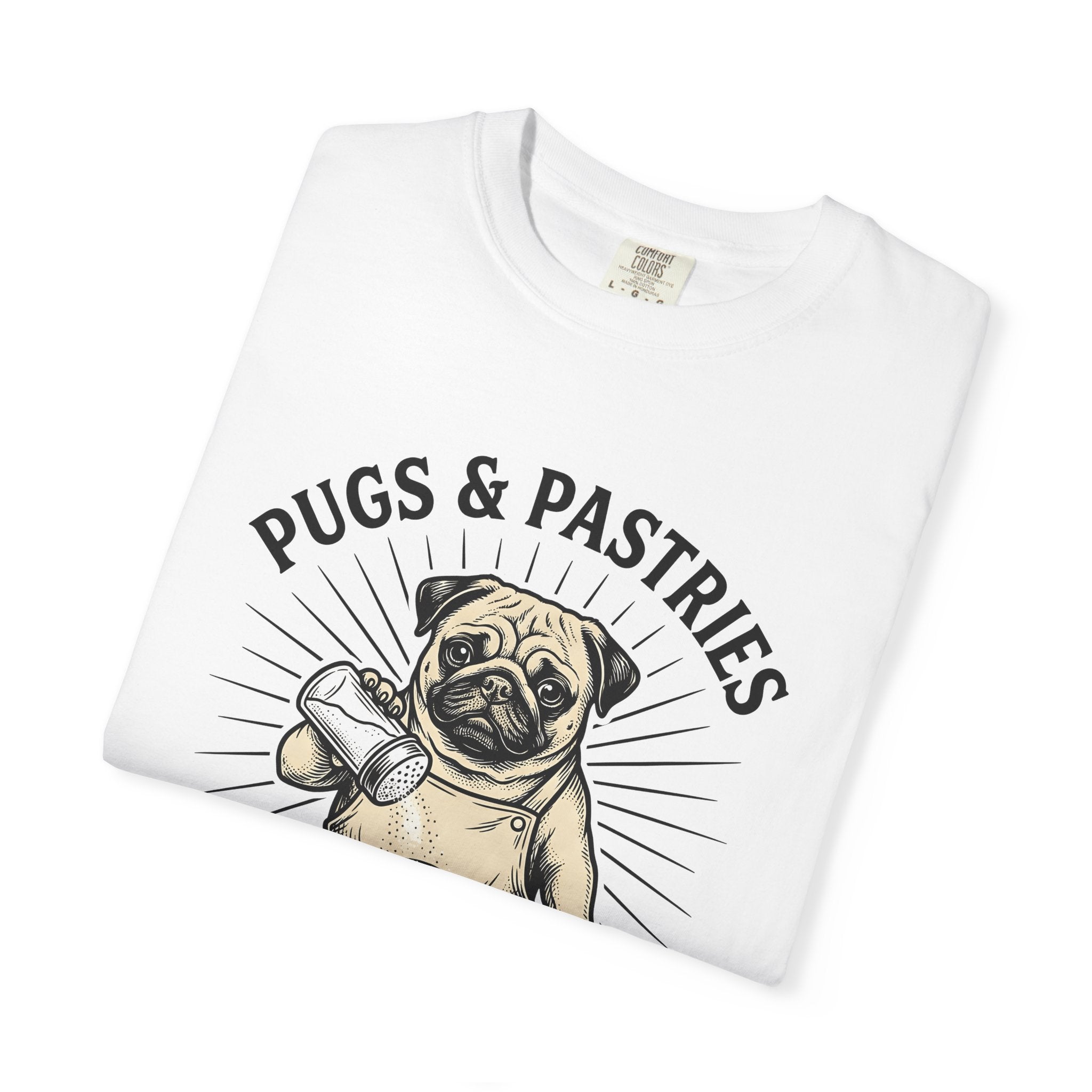 Pug Cupcake Shirt Coffee Pet Gift Women Retro Tee Cupcake T-Shirt Coffee Fan Caffeine Tshirt Dog Graphic Sketch Turnover Tshirt