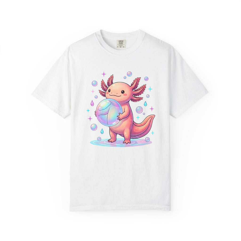 Axolotl Shirt Animals Cute Gift Women Kawaii Tee Mexican Salamander T-Shirt Pet Fan Cute Graphic Tshirt Pastel Bubbles Tshirt