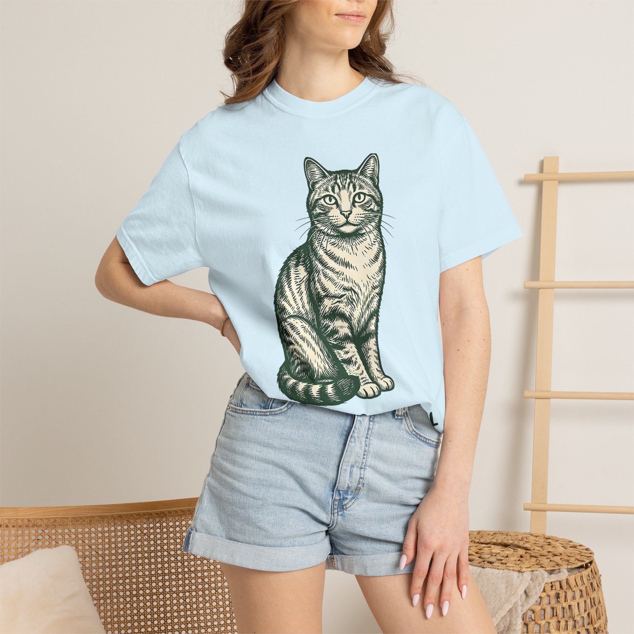 Orange Cat Shirt Cat Wildlife Gift Women Retro Tee Kitty T-Shirt Cat Fan Vintage Tshirt Wildlife Graphic Doodle Tiger Stripes Tshirt