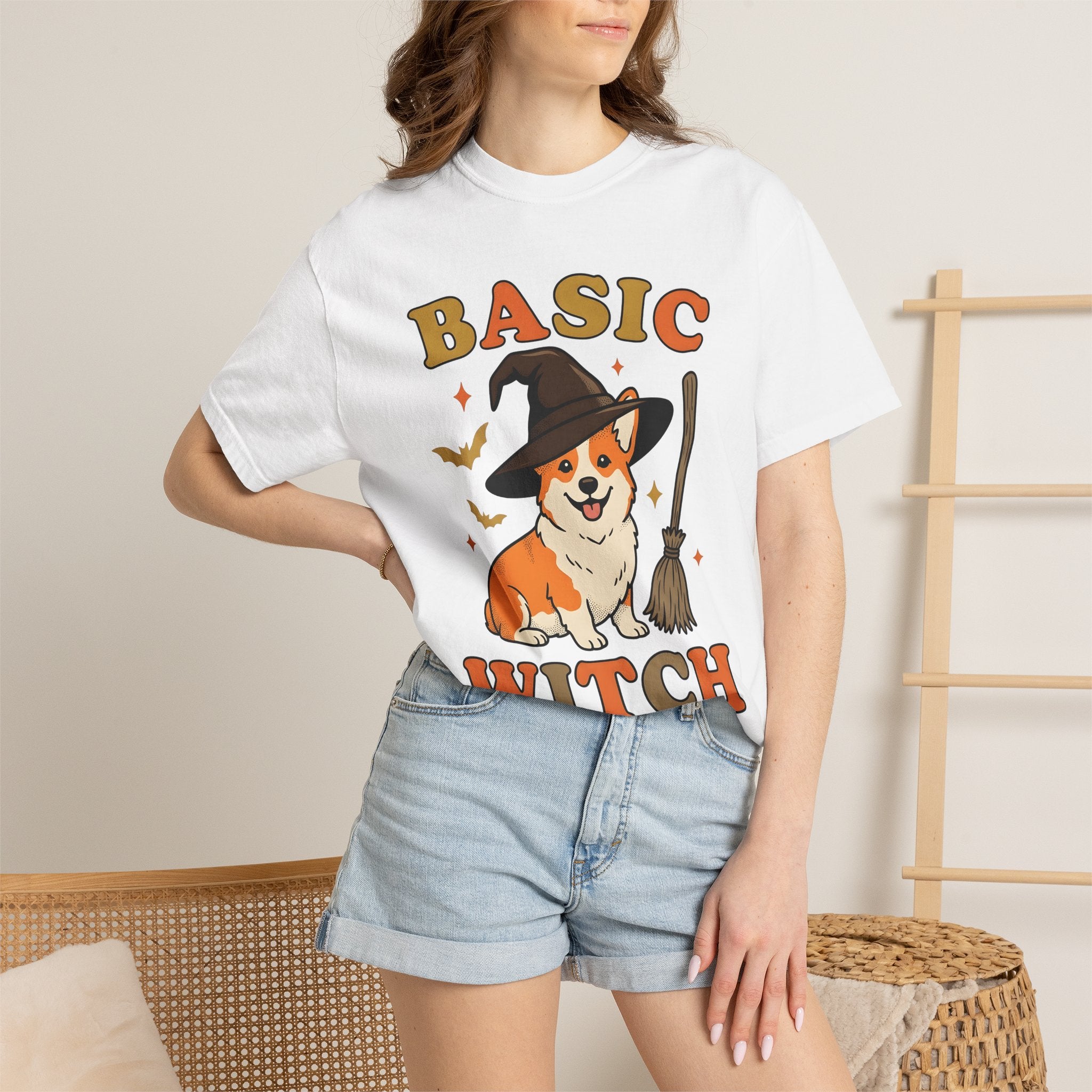 Corgi Magician Shirt Halloween Puppy Gift Women Animated Tee Pembroke Welsh Corgi T-Shirt Spooky Fan Cartoon Tshirt Dog Graphic Old School
