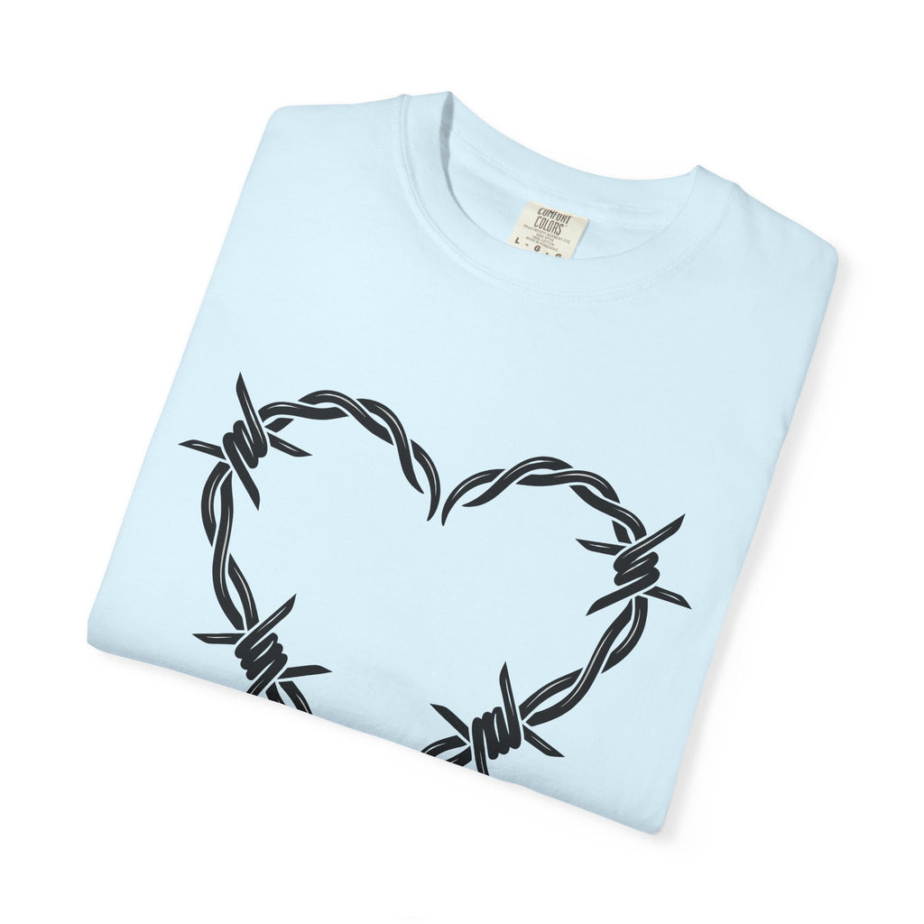 Spiked Wire Heart Shirt Cowgirl Cowboy Gift Women Heavy Tee Barbed Heart T-Shirt Rodeo Fan Grunge Tshirt Cowboy Graphic Clean Braided Wire