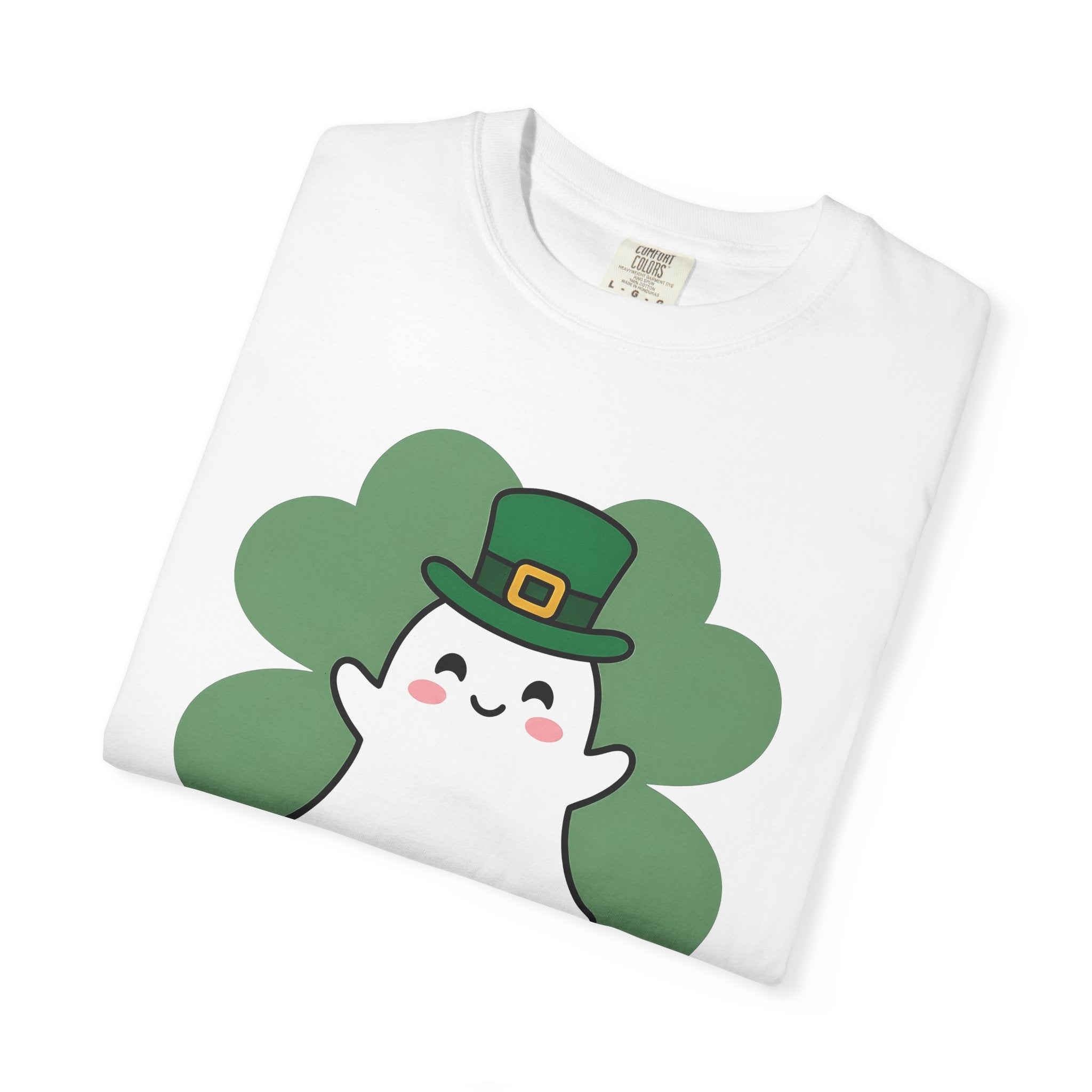 Ghost Clover Shirt St Patrick's Day Halloween Gift Women Kawaii Tee Shamrock T-Shirt Luck Fan Cute Tshirt Spooky Graphic Cartoon Leprechaun