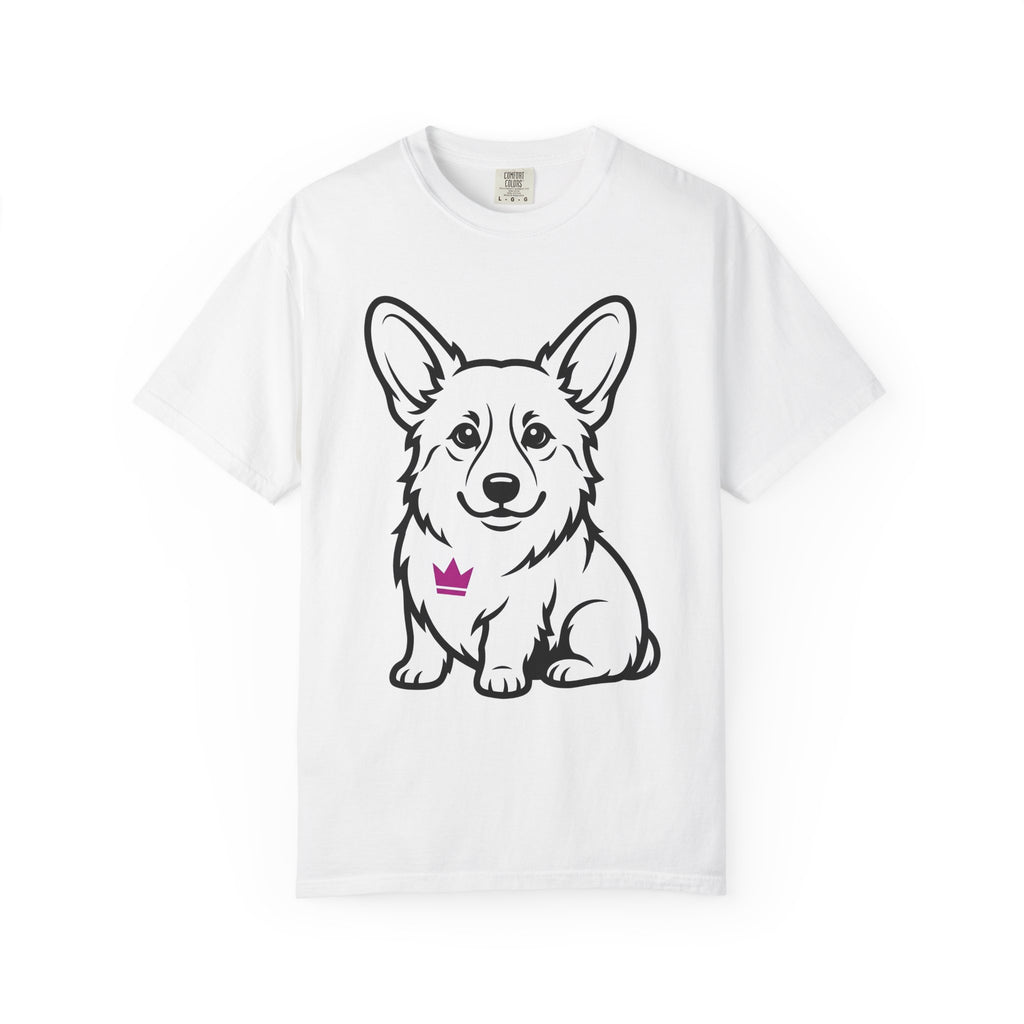 Corgi Puppy Shirt Dog Animal Gift Women Comic Tee Puppy T-Shirt Dog Fan Canine Graphic Dog Illustration Simple Tiara Tshirt