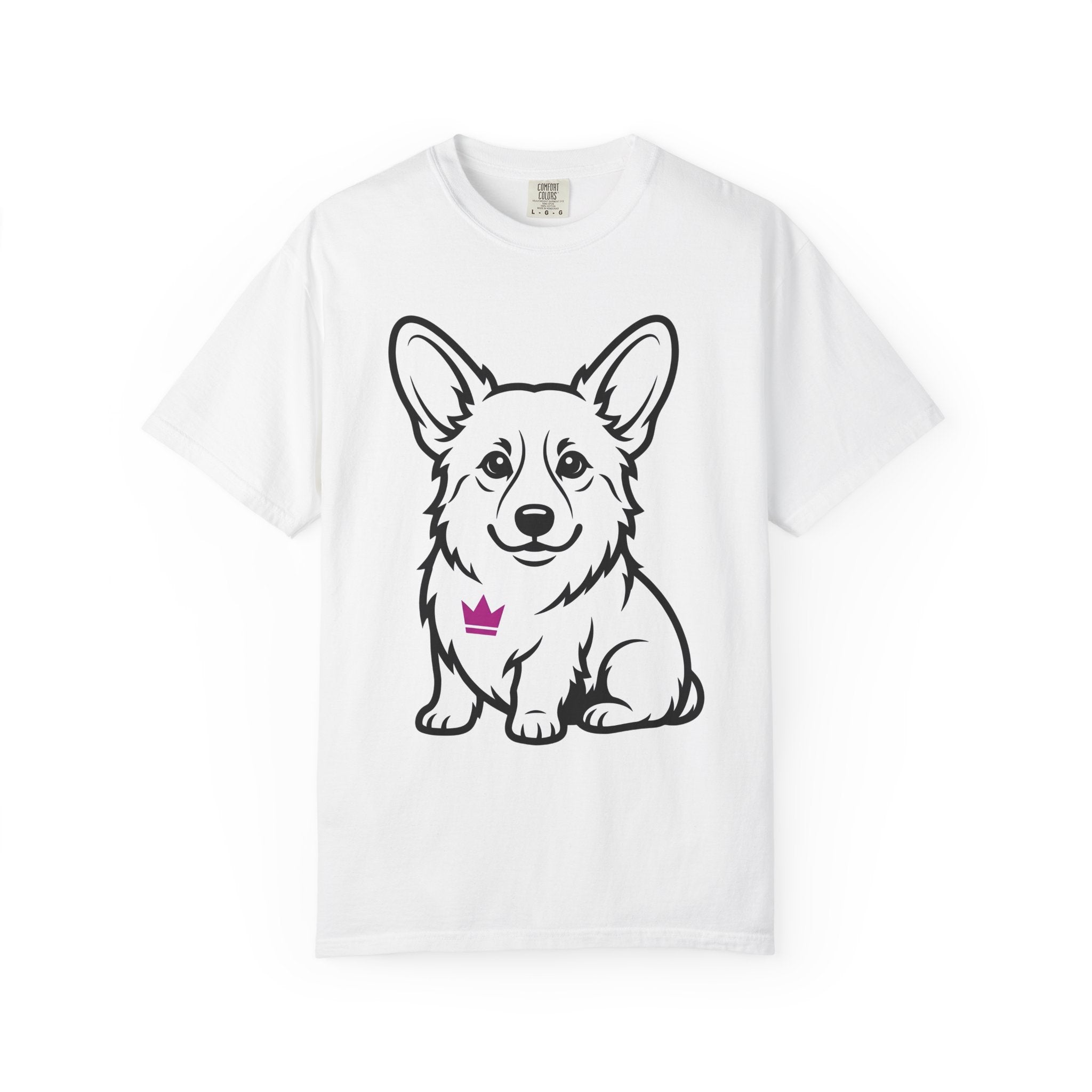 Corgi Puppy Shirt Dog Animal Gift Women Comic Tee Puppy T-Shirt Dog Fan Canine Graphic Dog Illustration Simple Tiara Tshirt