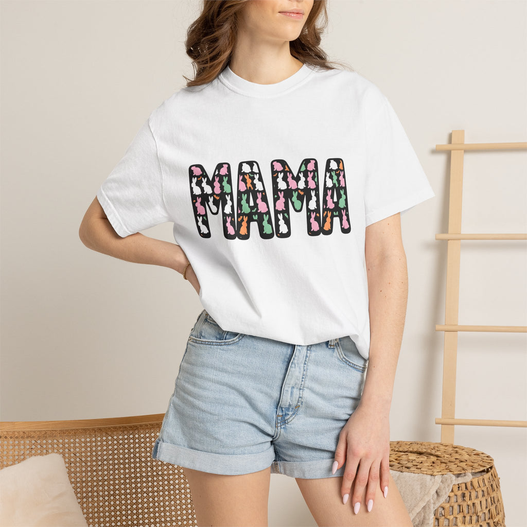 Bunny Design Shirt Moms Holiday Gift Women Sweet Tee Rabbit T-Shirt Mom Fan Cute Tshirt Celebration Graphic Lively Gentle Animals Tshirt