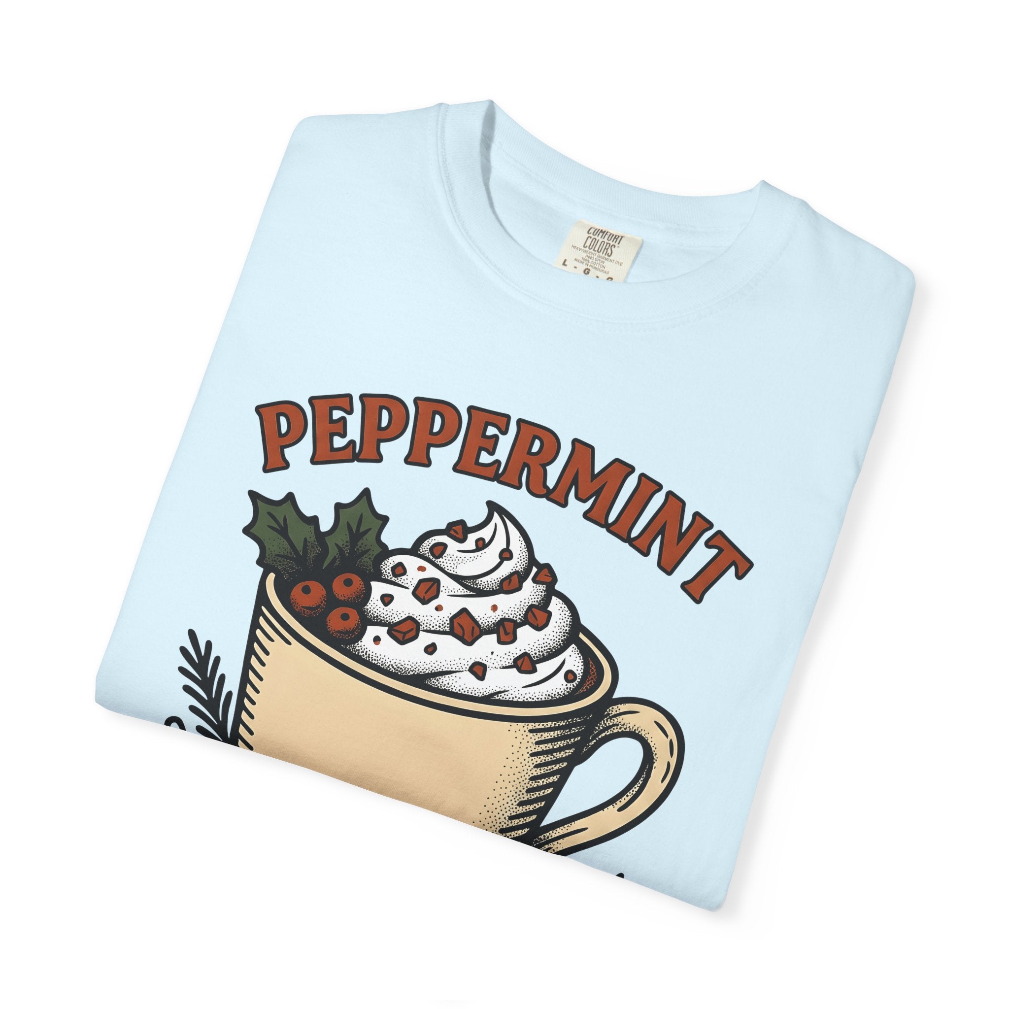 Coffee Cup Shirt Christmas Latte Gift Women Classic Tee Mug T-Shirt Xmas Fan Coffee Cupping Tshirt Cappuccino Graphic Doodle Holly Branches