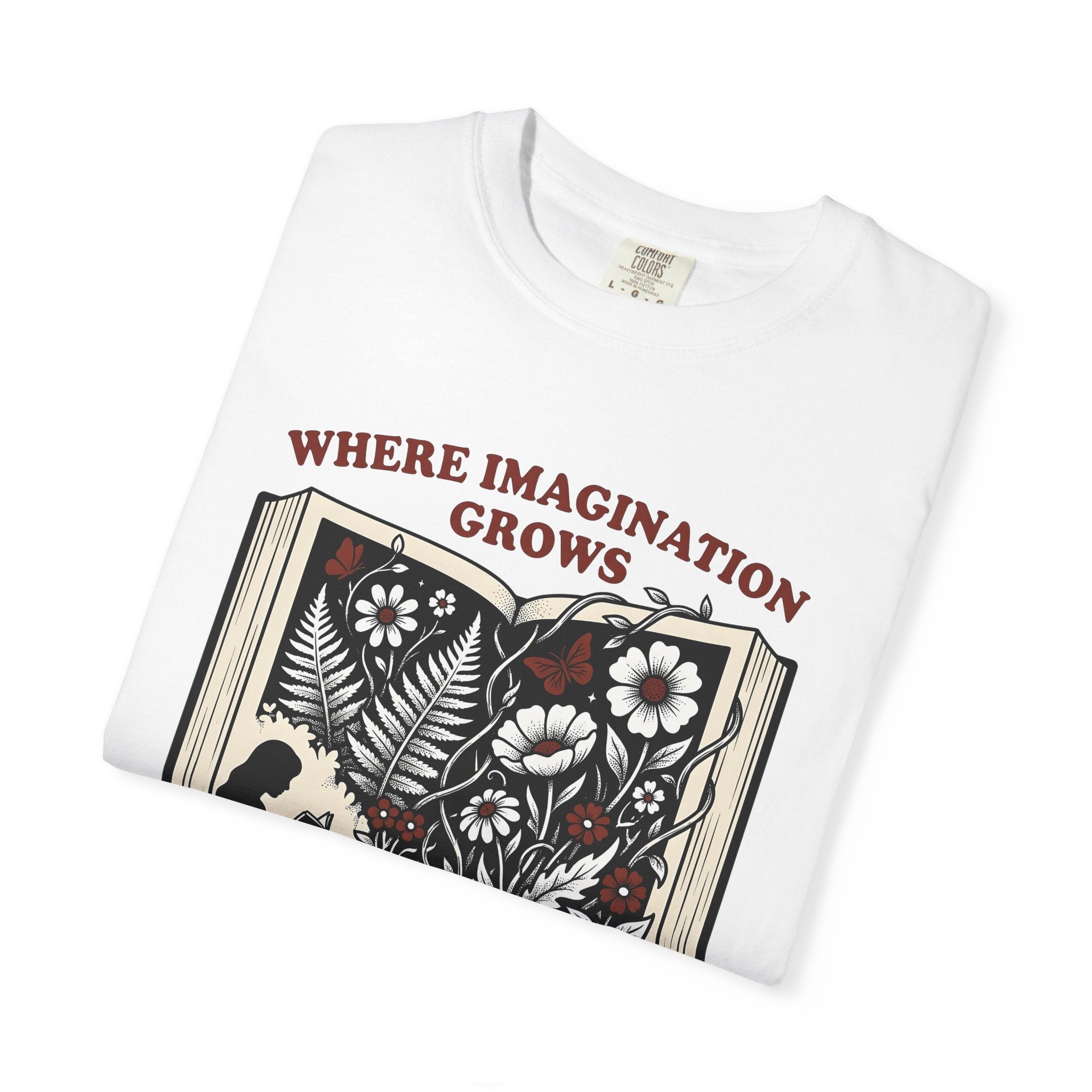 Open Book Florals Shirt Book Landscape Gift Women Antique Tee Floral Page T-Shirt Bibliophile Enthusiast Vintage Tshirt Scenic Graphic