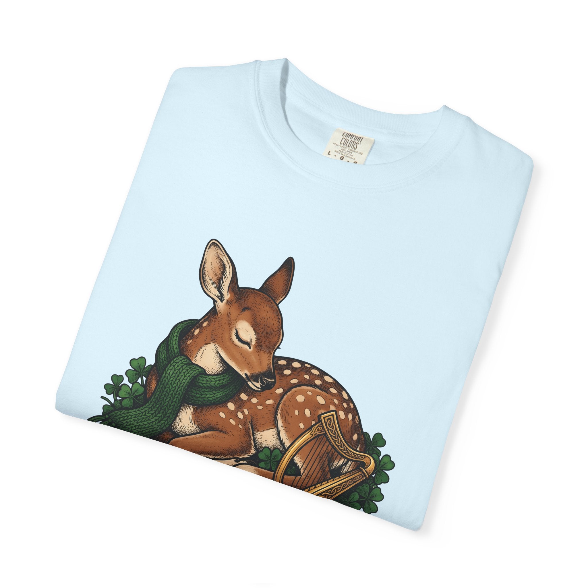 Buck Shamrock Shirt St Patrick's Day Creatures Gift Women Hand Drawn Tee Shamrock T-Shirt St Patty's Fan Illustrated Tshirt Beast Graphic