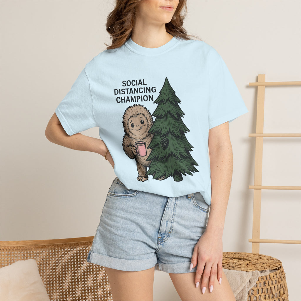 Sasquatch Coffee Shirt Funny Camping Gift Women Comic Tee Bigfoot Coffee T-Shirt Humor Fan Cartoon Tshirt Outdoor Graphic Retro Fir Tree